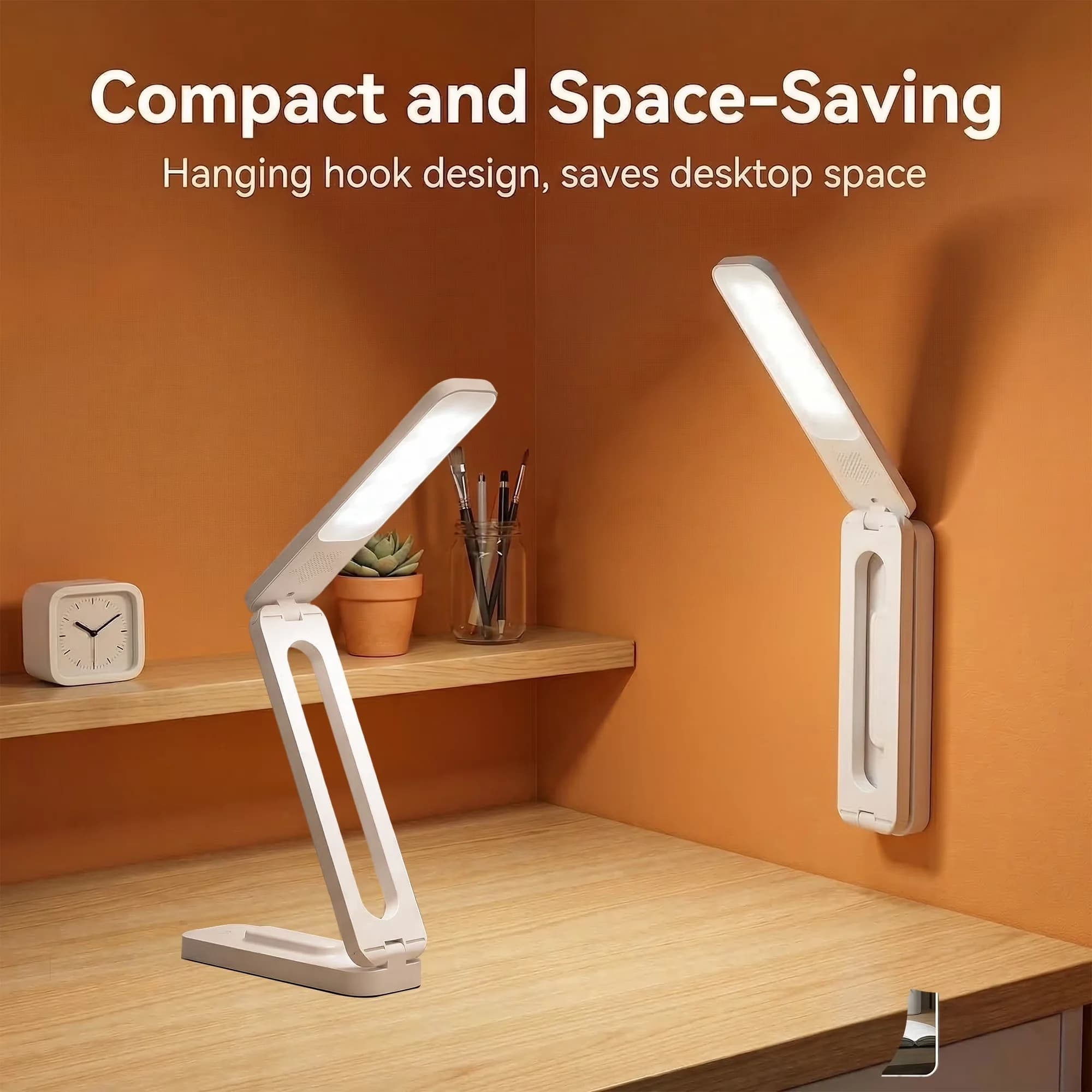 Reliable Desk Lamp with LED, Battery, Portable LED - White Plastic VOLIVO Model 3362A1
