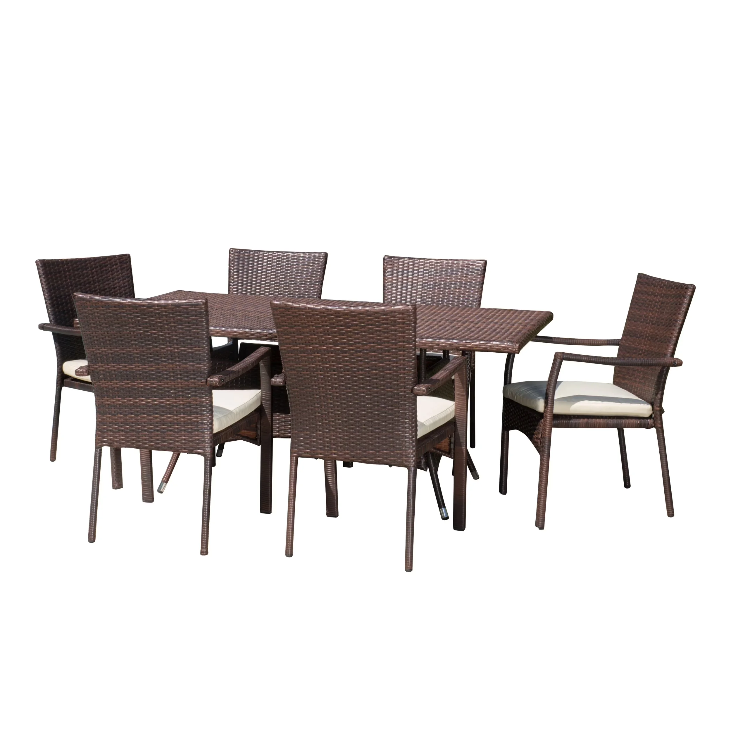 Efficient Patio Dining Set with Folding, Seat Width: 18.50 inches, color: Multibrown - Brown Wicker Model EEEF60