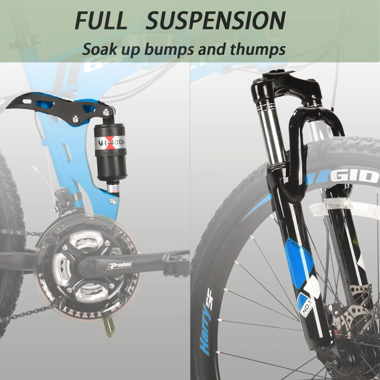 Innovative Mountain Bike with Foldable, Blue", 21-Speed - Blue - Built to Last Model BB0593