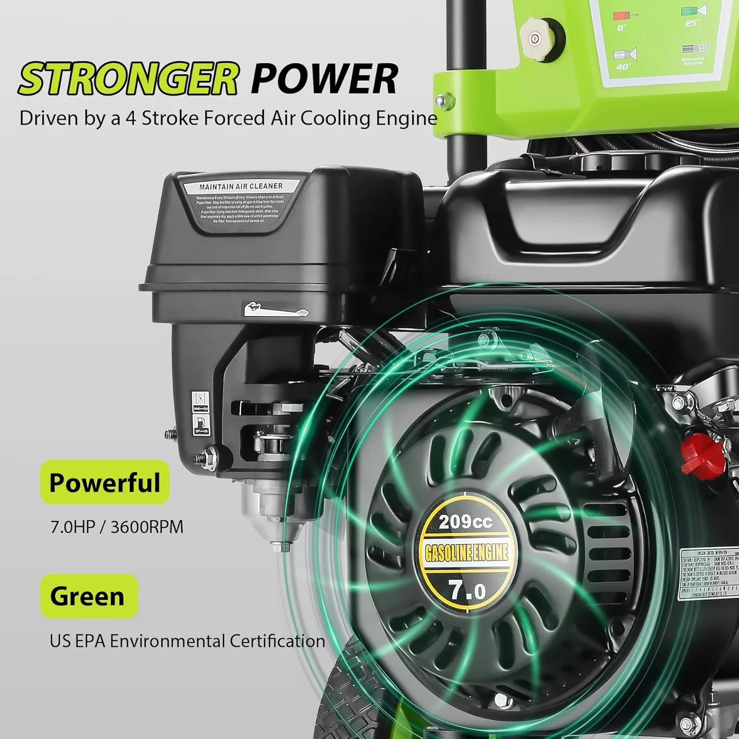 Quality Pressure Washer with Quick Connect Tips, 25ft Hose&4 Nozzles - 4200PSI Model F5C582