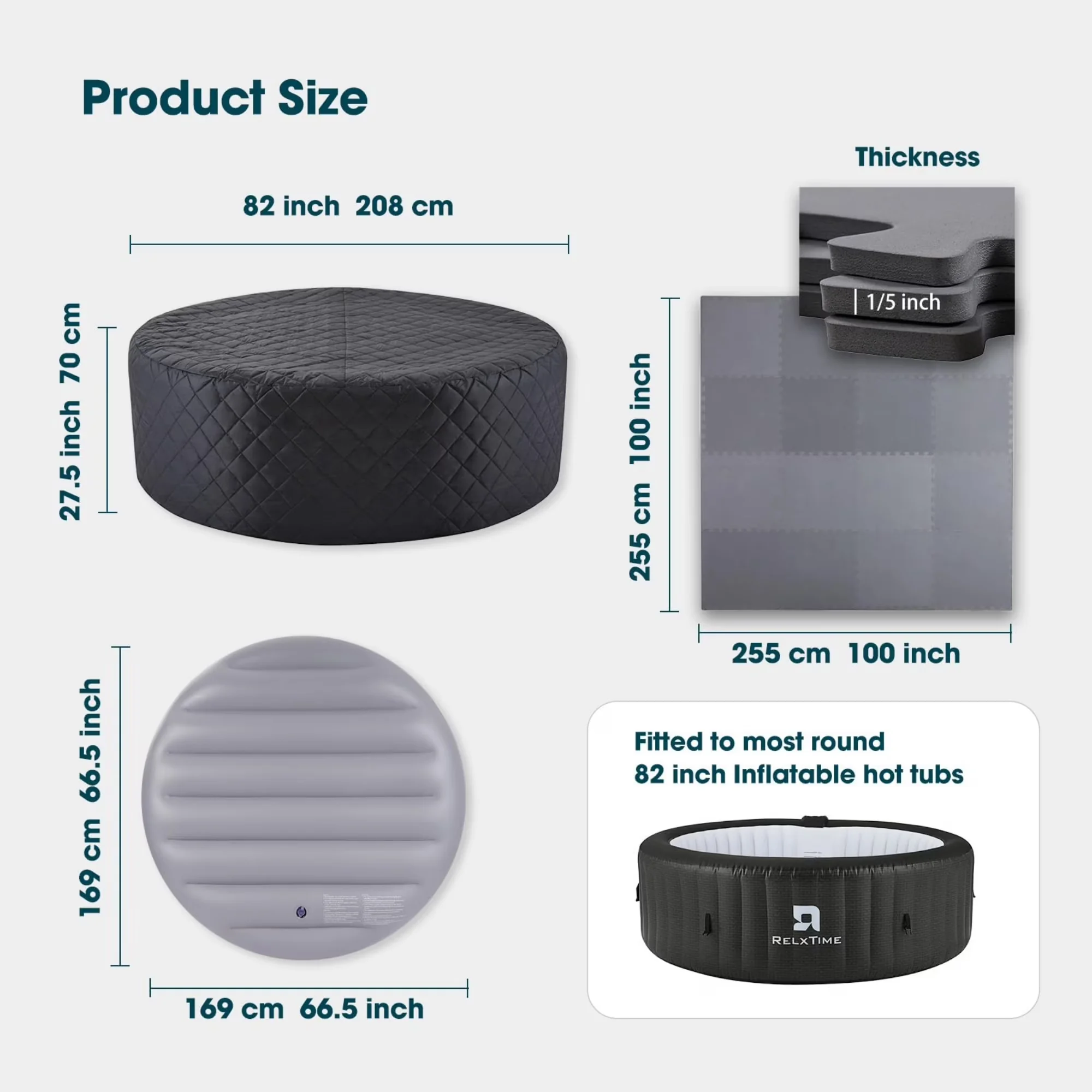 Hot Tub Essential with Insulated, Inflatable, Energy Efficient - 4-6 - Premium Collection Model 23F0F8