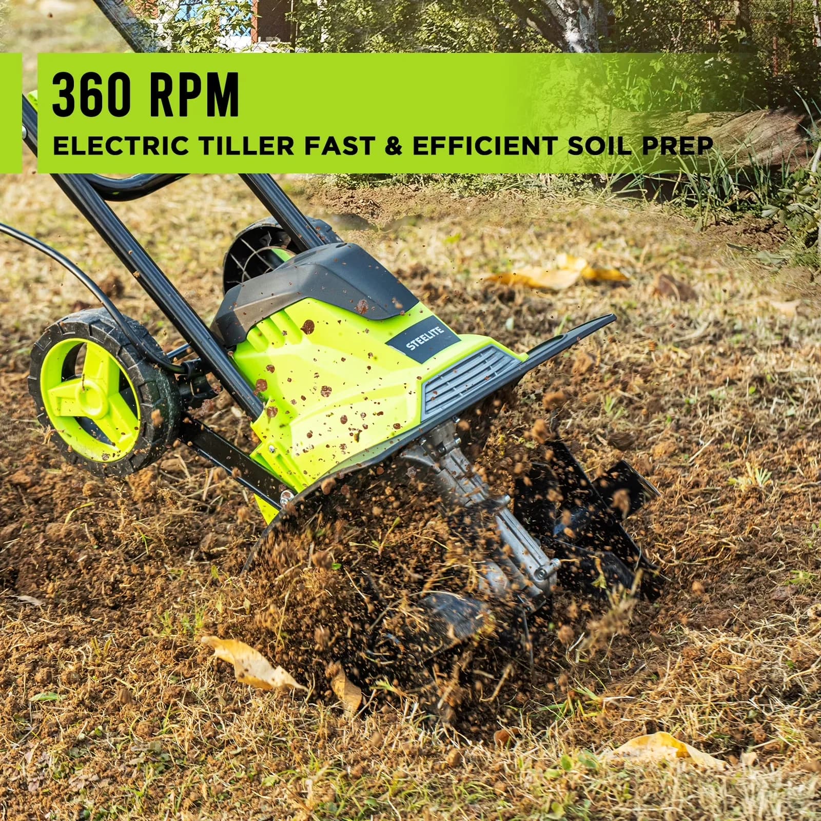 Reliable Trillers Cultivator with 14-Inch Corded Electric Tiller, 10-Amp Electric Tiller and - Model 8D10D3