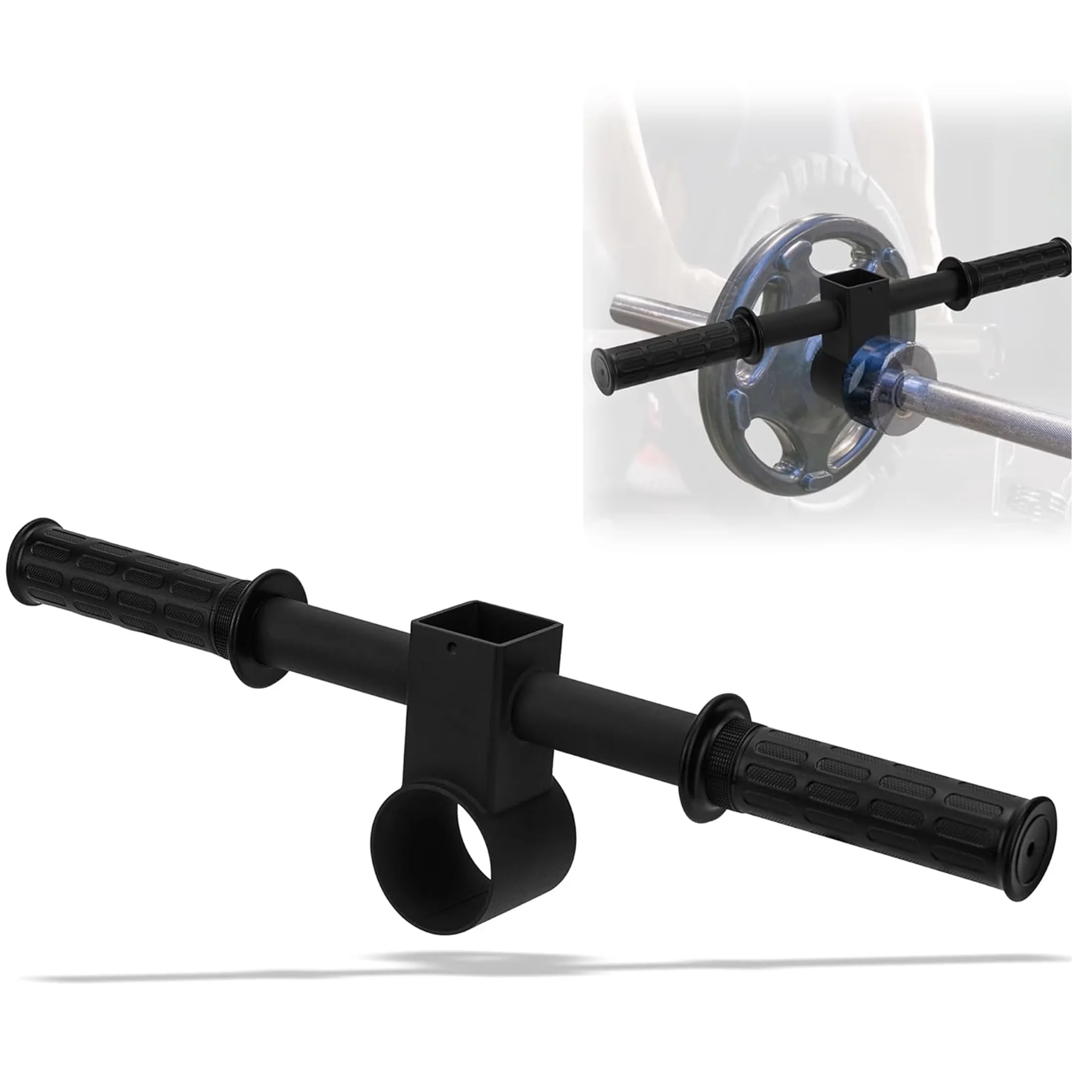 Home Gym Accessory Stylish with Heavy Duty, T Bar Landmine Handle Attachment, T Bar Row Barbell Handle - Stainless Steel Black Model 18FD9C