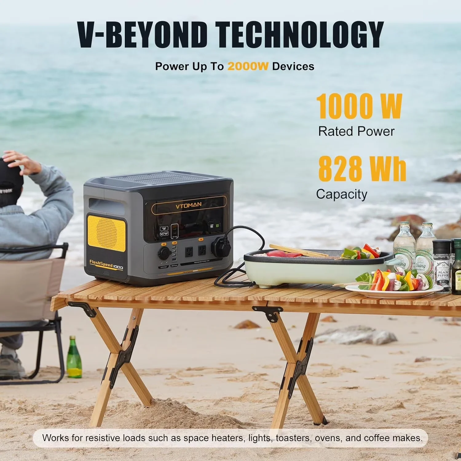 Generator Premium with 1000W, Short Circuit Protection for Home, Outdoor - Model 7720A0