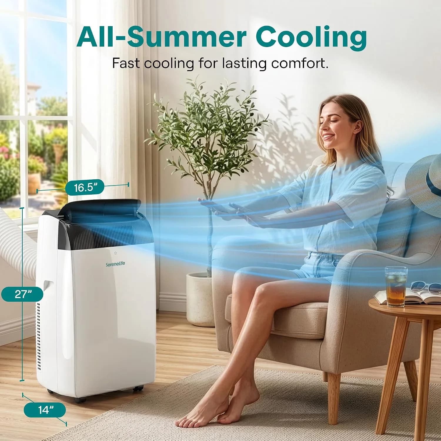 Essential Air Conditioner with 16000 BTU, Remote Controlled, 16000 BTU Inverter Portable - White Model 67672E