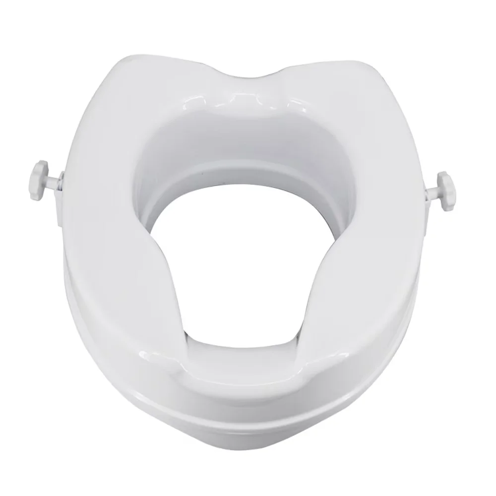 Versatile Toilet Seats And Lid with Adjustable, Tightening Clamps Raised - Polypropylene White Model 5FDC44