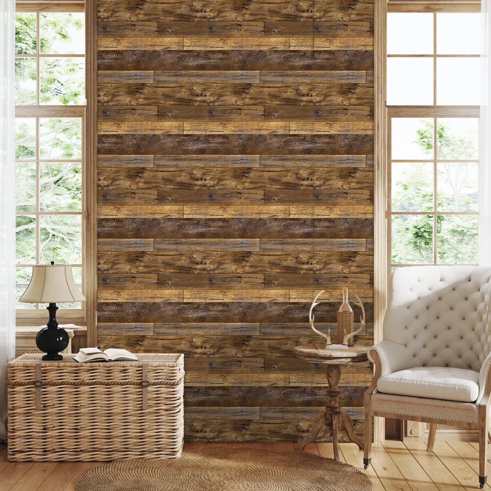 Versatile Wallpaper with Removable, The size is 17.7" x 393" in. - Vinyl Brown Model 0D7E5F