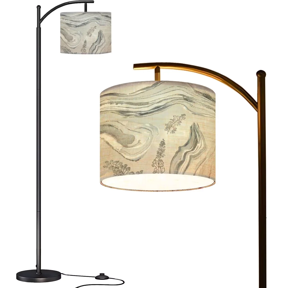 Floor Lamp Premium with LED, Arc, Modern - Metal Silver Lamps - Low Maintenance Model DFC129