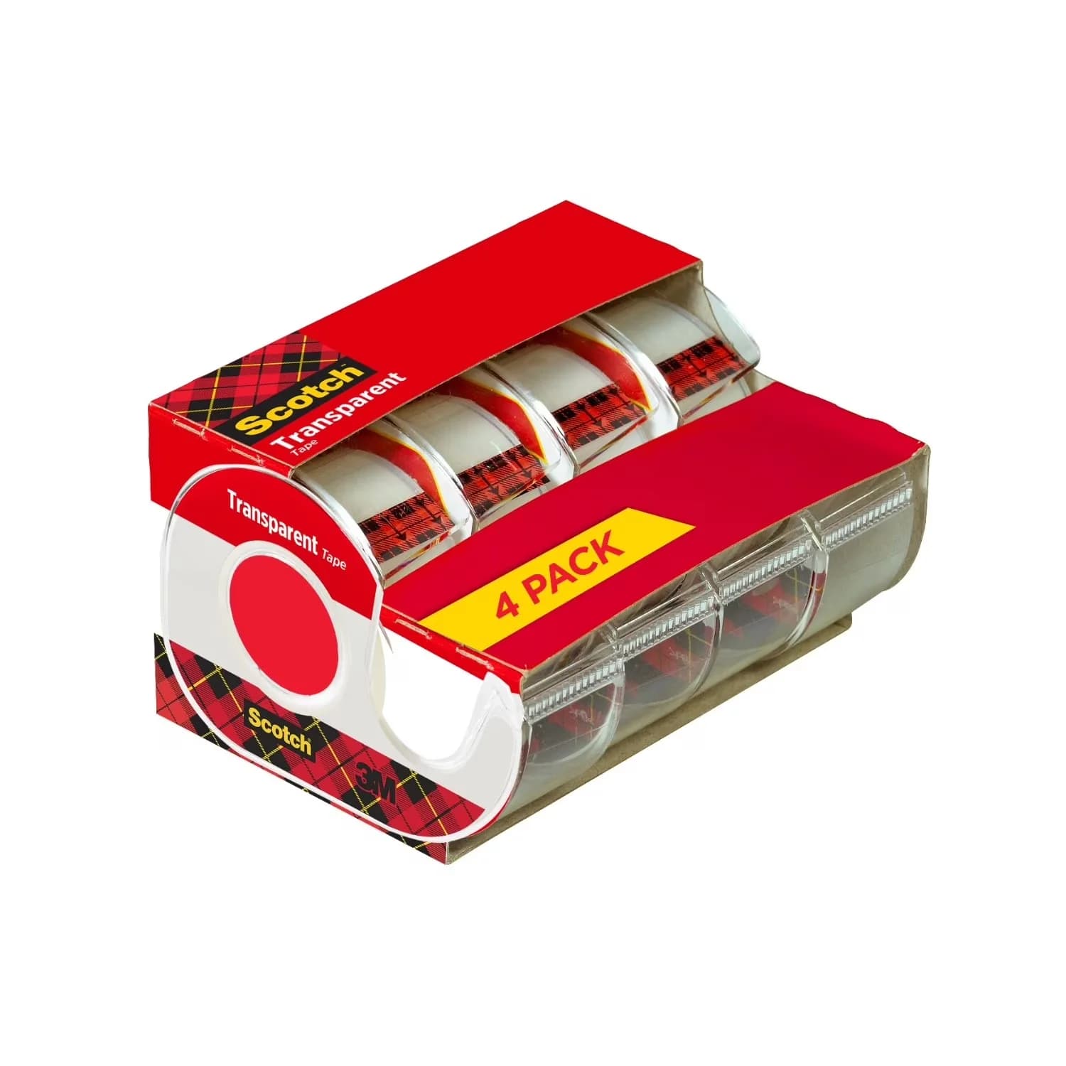 Durable Moving with Transparent Tape, 3/4 in x 850 in, 4 Dispensers - Plastic Clear Model A0CE5E