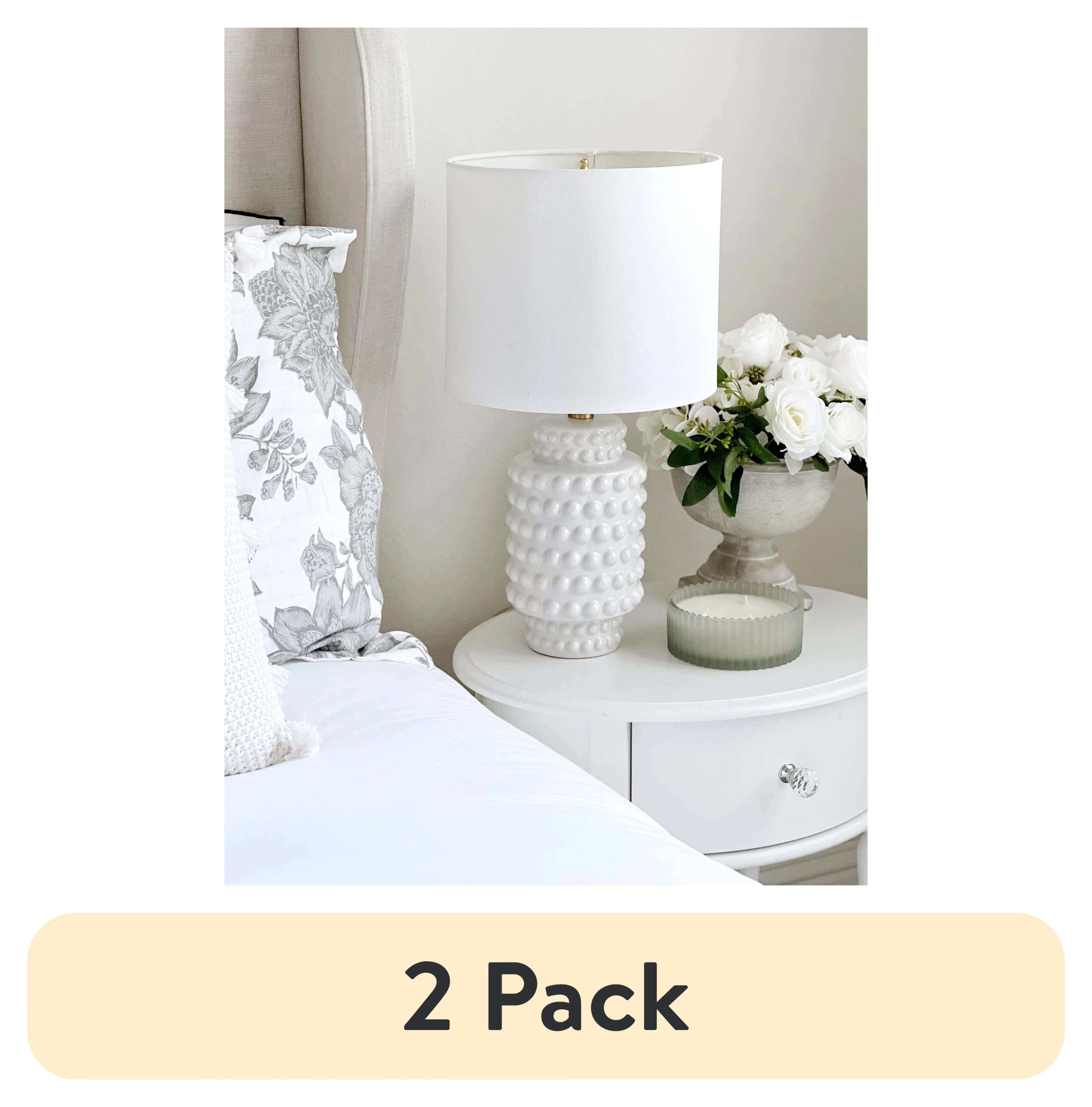 Led Lighting Essential with LED, Transitional, Farmhouse - Ceramic White for Living Room, Bedroom Model A8405D