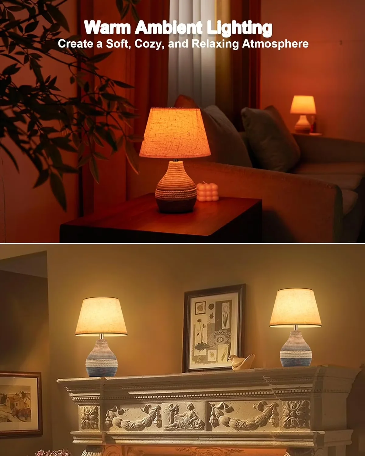 Lamp Reliable with LED, Battery, Ceramic Wireless Table - White Ceramic Model 9B12CC