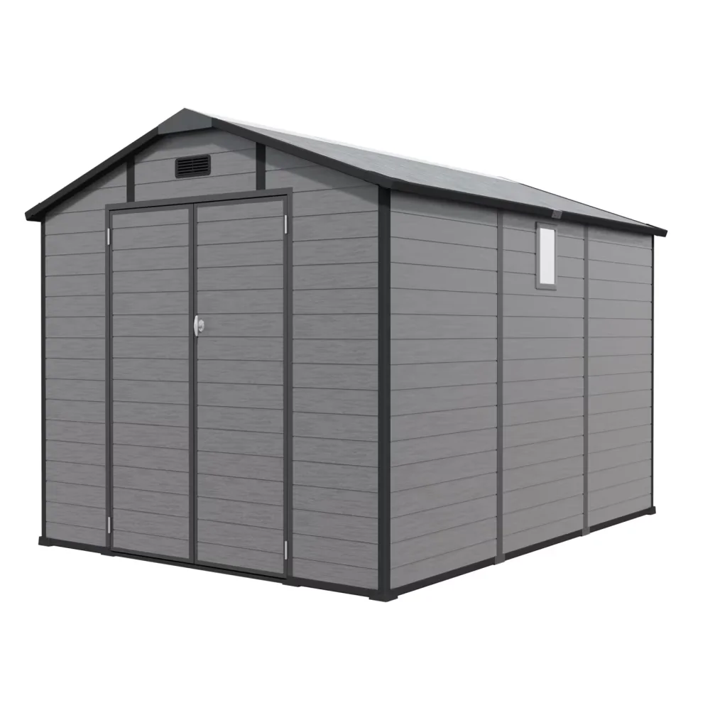 Shed Innovative with Impact-Resistant, Lockable Door, Rust Resistant - Plastic,Polypropylene Gray Model F32E88