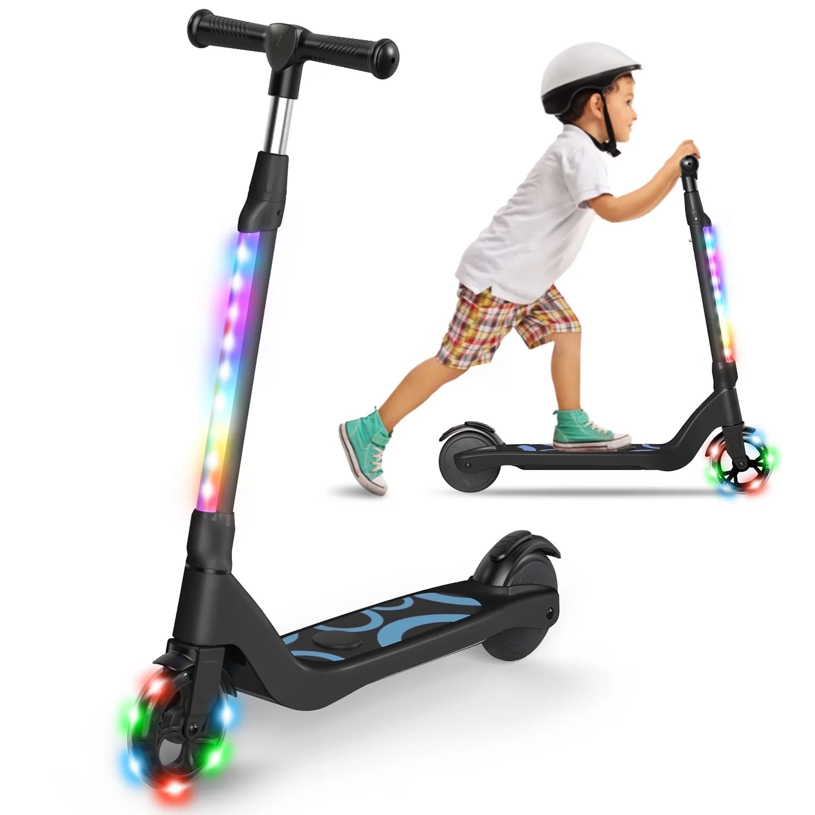 Innovative Scooter with Battery, LED, 80W - Aluminum + Polyurethane Black Model D24113