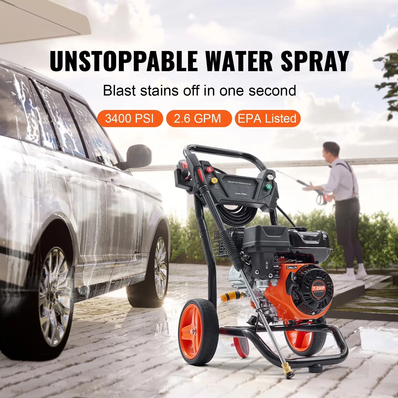 Classic Pressure Washer with Quick Connect Tips - 26 ft - Modern Design Model 5B55F3