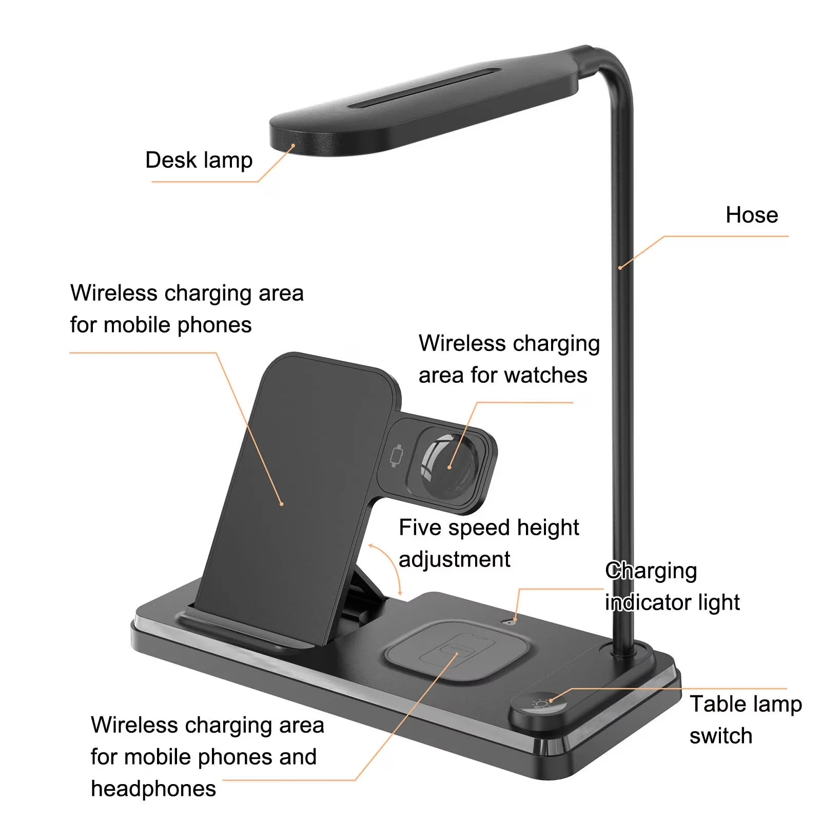 Sleek Lamp Set with 15W, Contemporary, 4 in 1 Multifunction Table - White Model F9D5EF