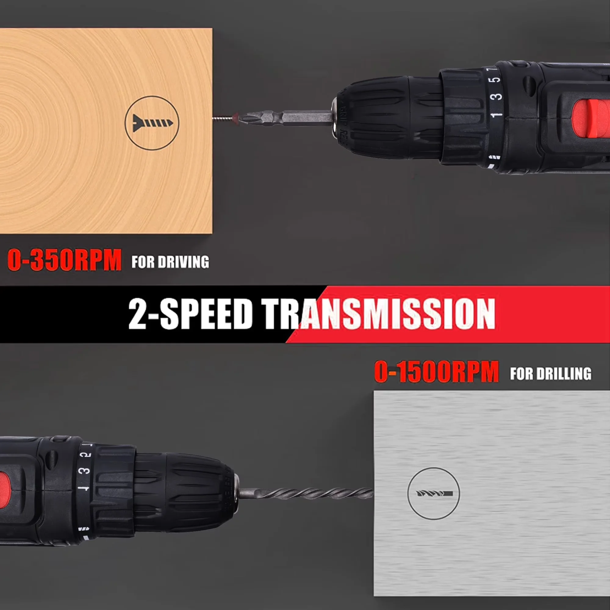 Classic Drills Driver with Battery, 21V, Textured Comfort Grip for Home and Office - Model 856BA5