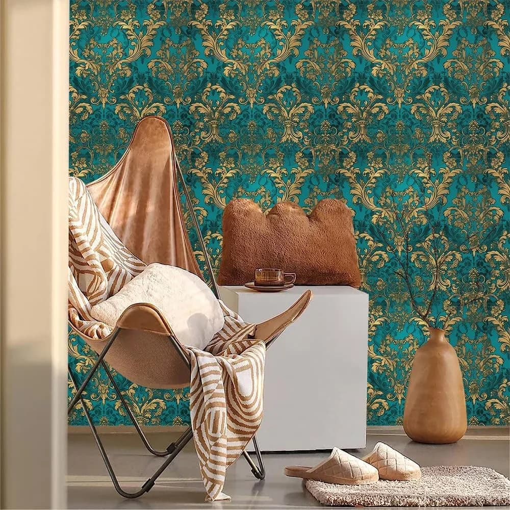 Wallpaper Wall Decals Wall Covering Compact with Durable, Removable - Pvc, Vinyl Green for Bedroom, Bathroom Model 8A7DA6
