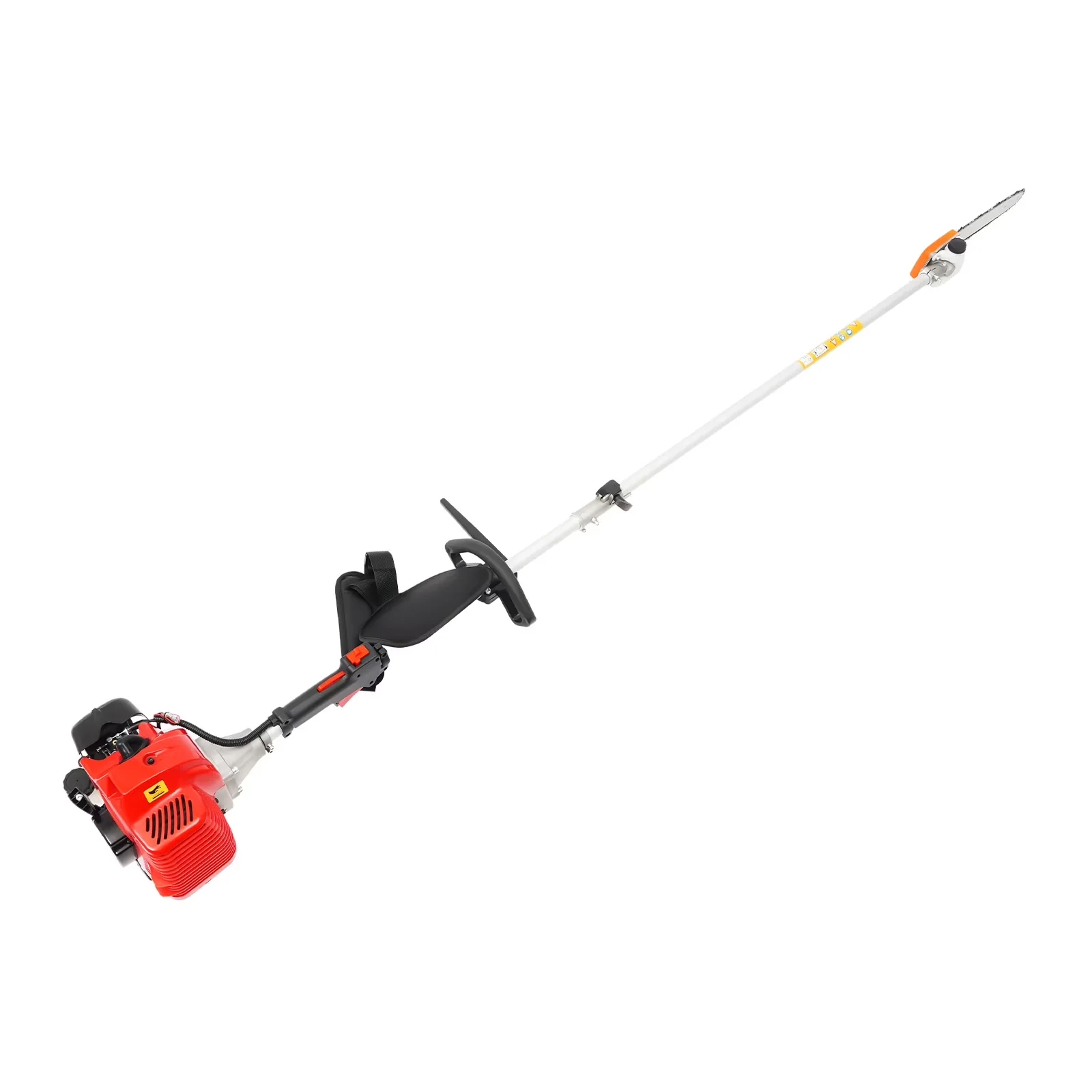 Compact Pole Saw with Telescoping, 42.7CC 2-Cycle Cordless Extension, Reachable Powerful Gas Chainsaw - Red Model DA9C46