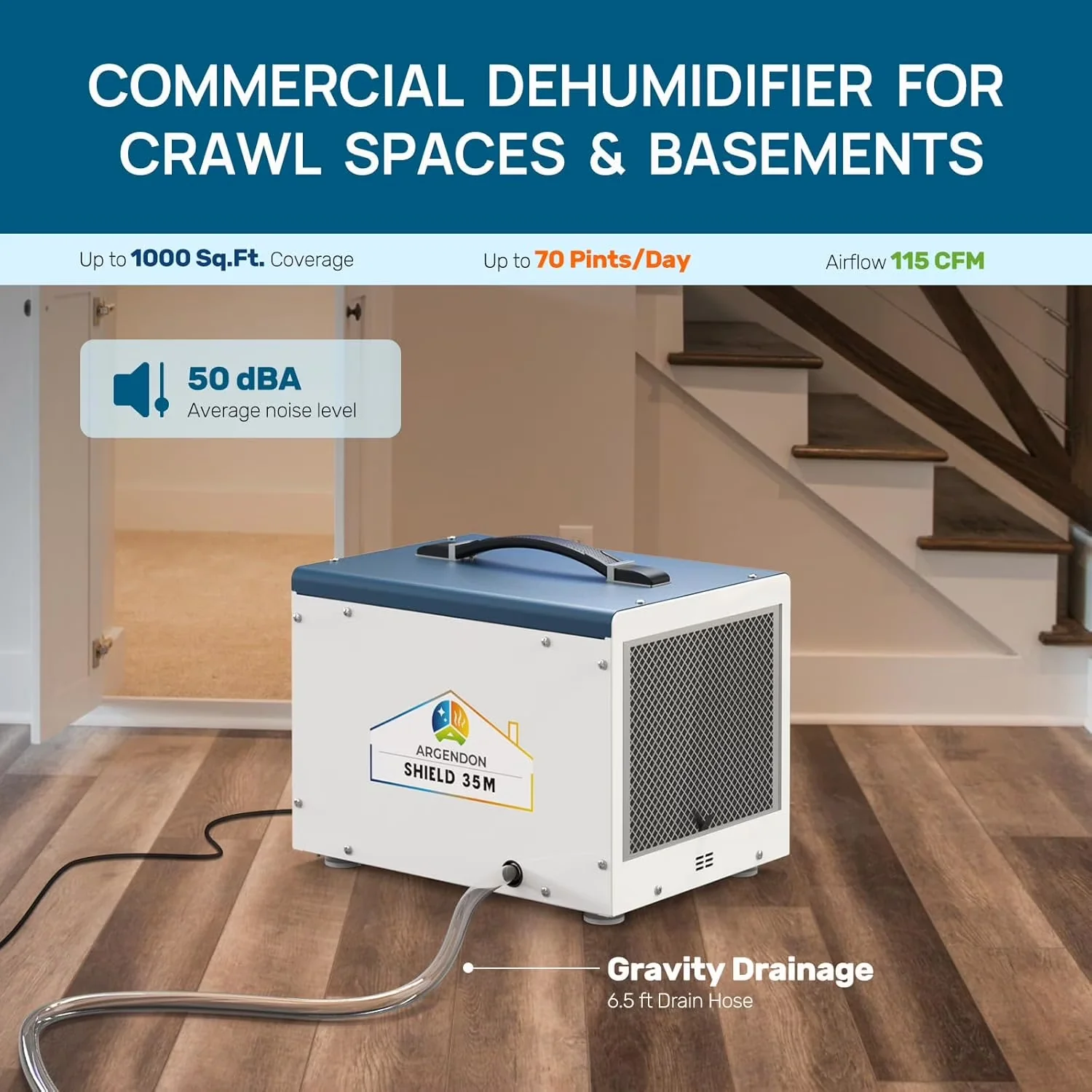 Classic Dehumidifier with Automatic Shut-Off, Built-In Pump, ProductSpecifications - Model 90DAC9
