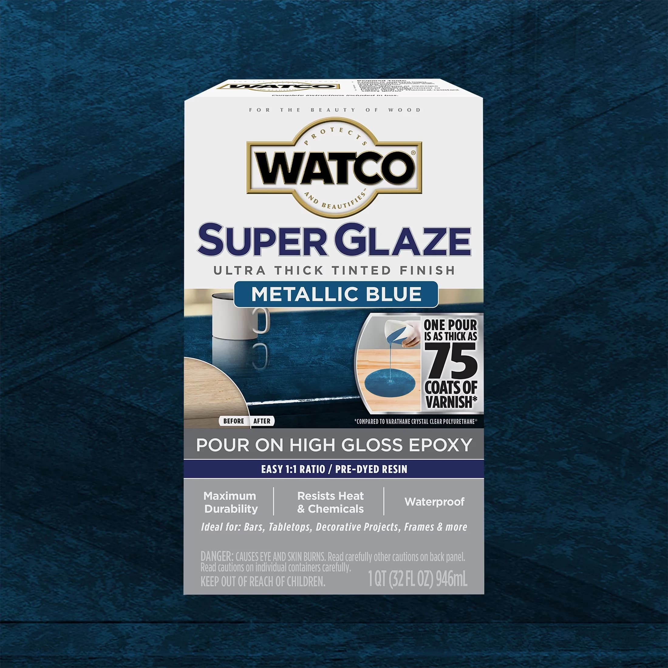 Building Material Essential with Low Odor, Quart, Metallic Blue for General Purpose - Model 23BAA9