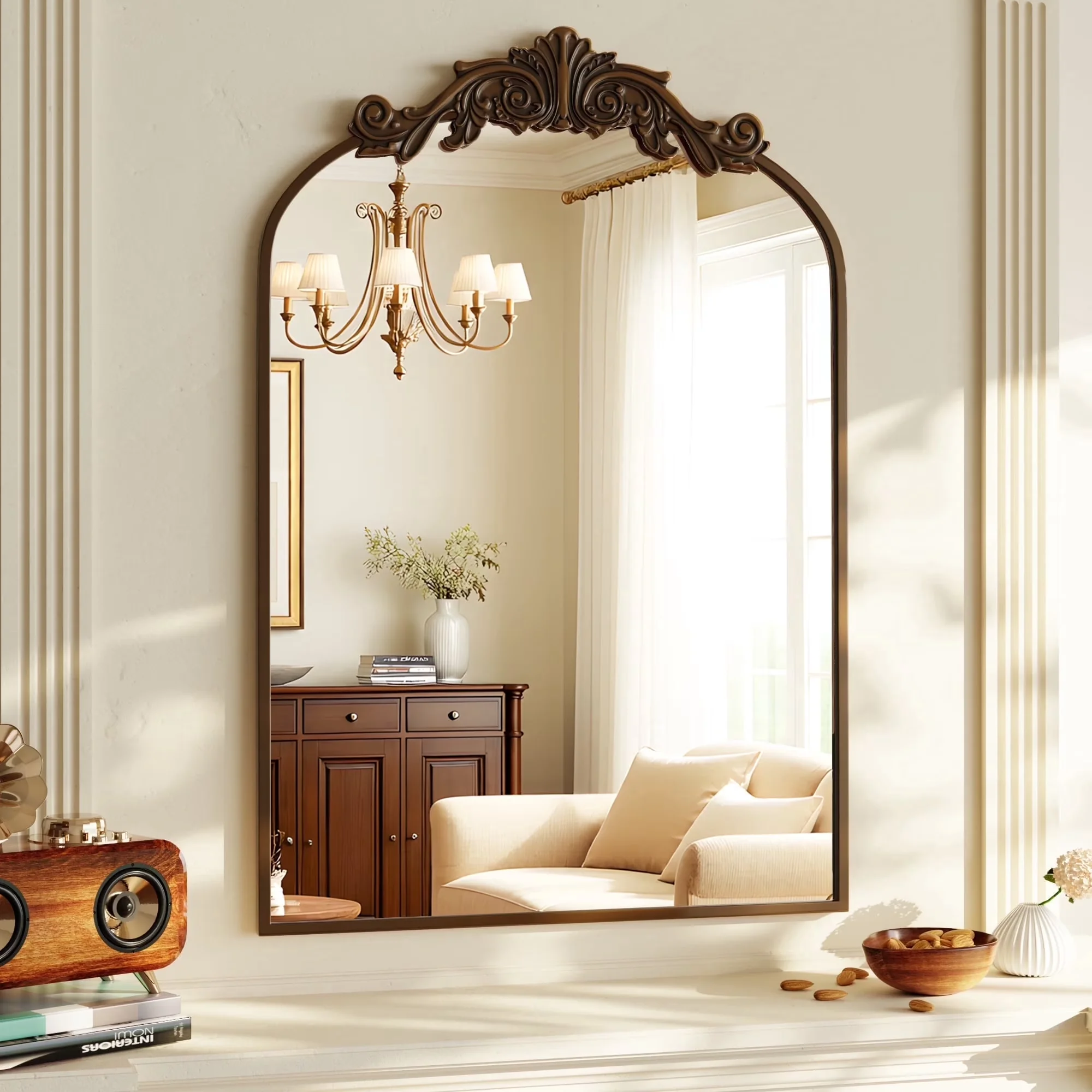 Bathroom Renovation Versatile with Hooks, Shatter Resistant Construction, Victorian - Bronze 24" x 38" Model CA2191