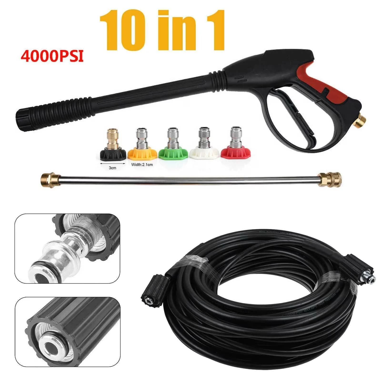 Reliable Replacement Parts Accessory with Quick Connect Tips, 25FT Hose Kit, MAX 4000 PSI pressure washer gun - Brass Model 27C337