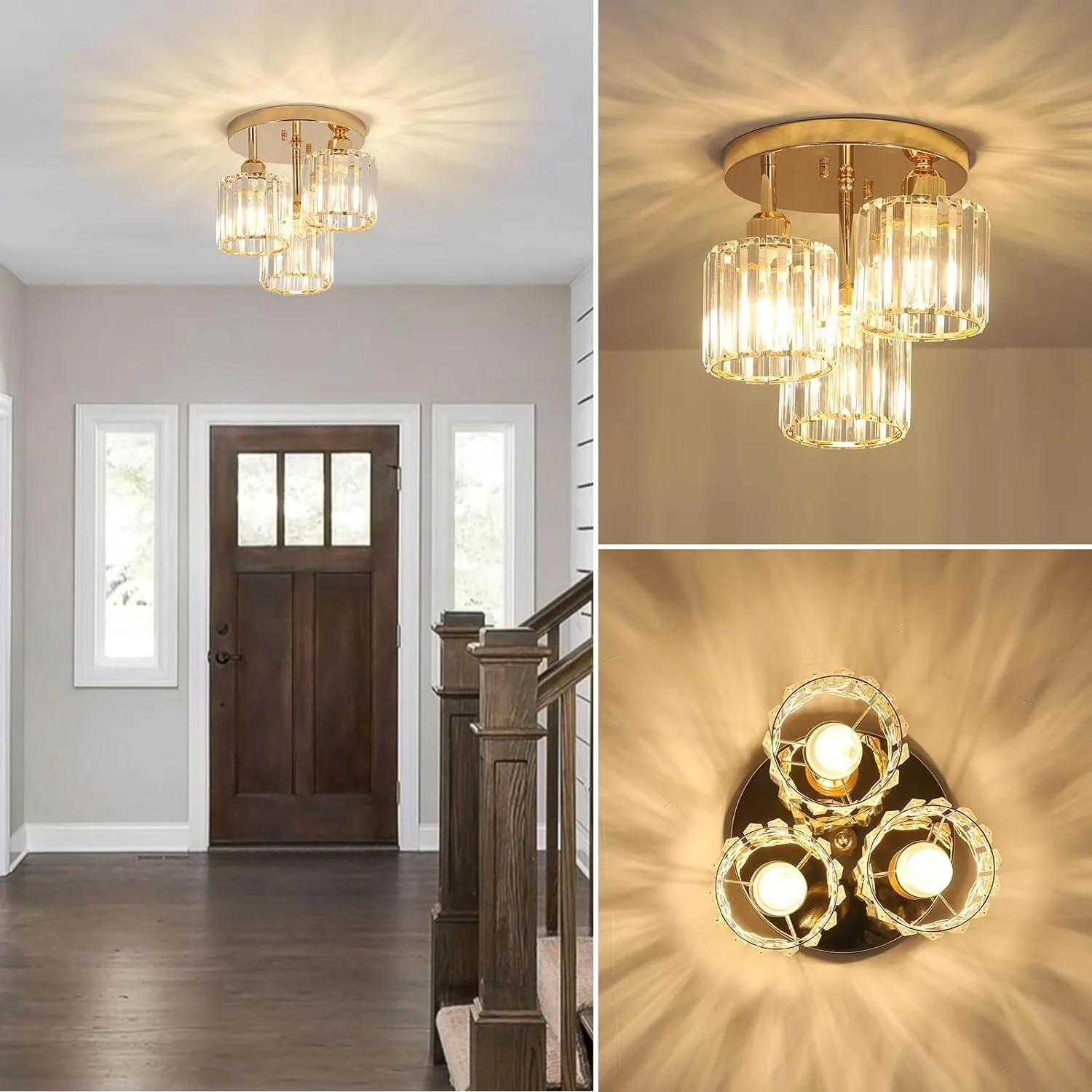 Reliable Table Lamp with LED, Modern, Modern Semi Flush Mount Ceiling Light - Metal Gold for Bedroom Model 71CE7A