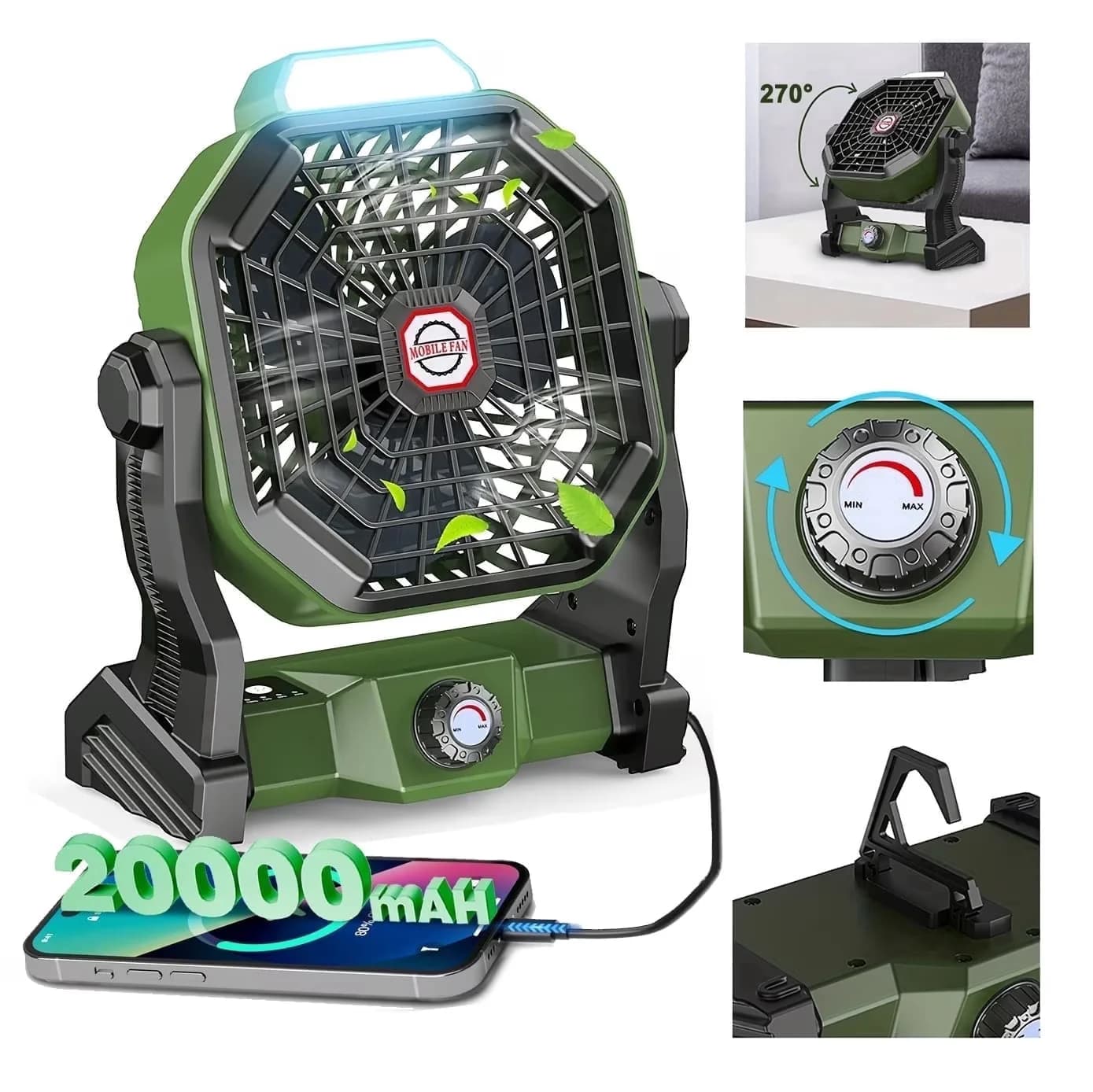Innovative Fans In Cooling with Battery, LED, Oscillating - Abs Material Model A928BD