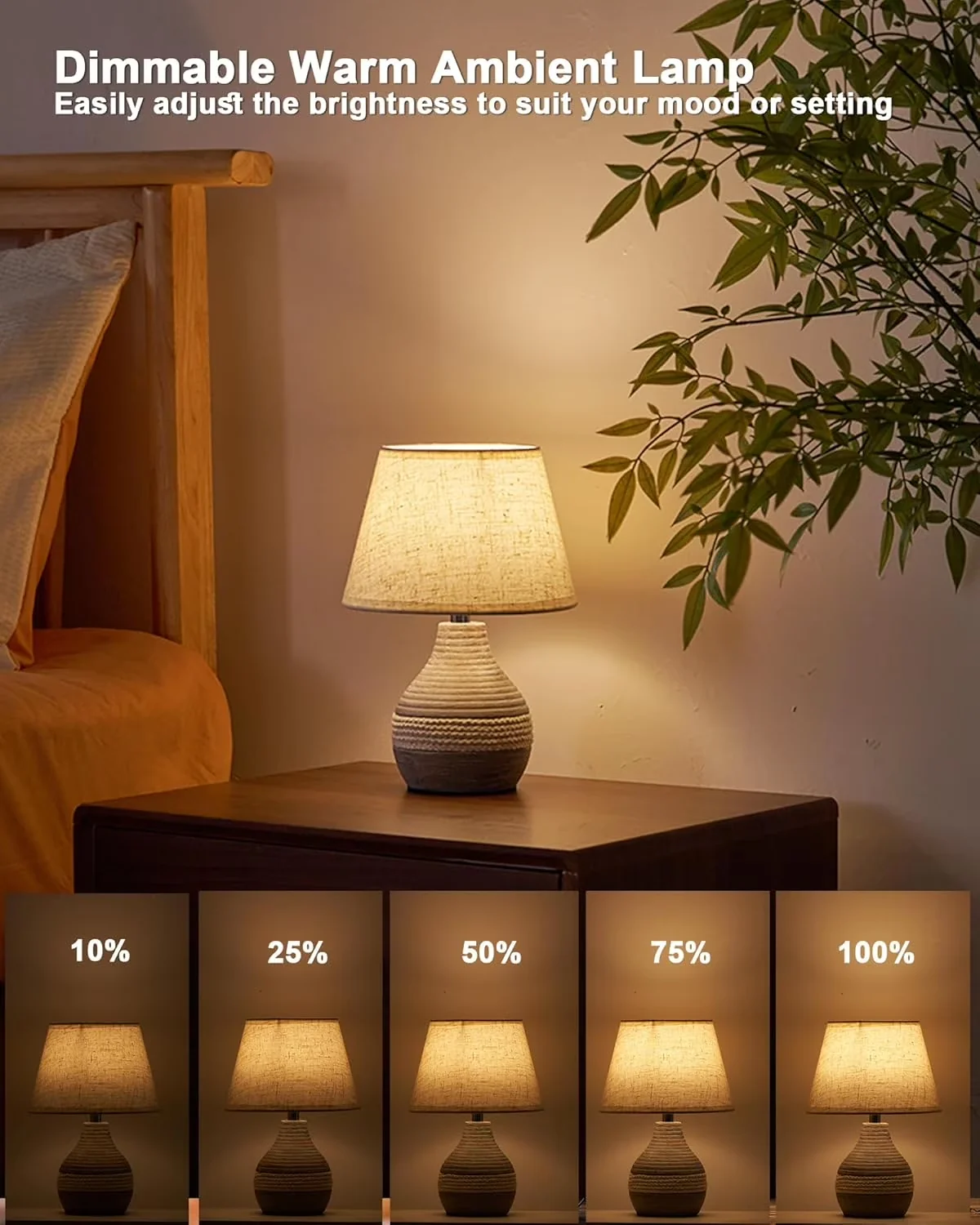 Lamp Reliable with LED, Battery, Ceramic Wireless Table - White Ceramic Model 9B12CC