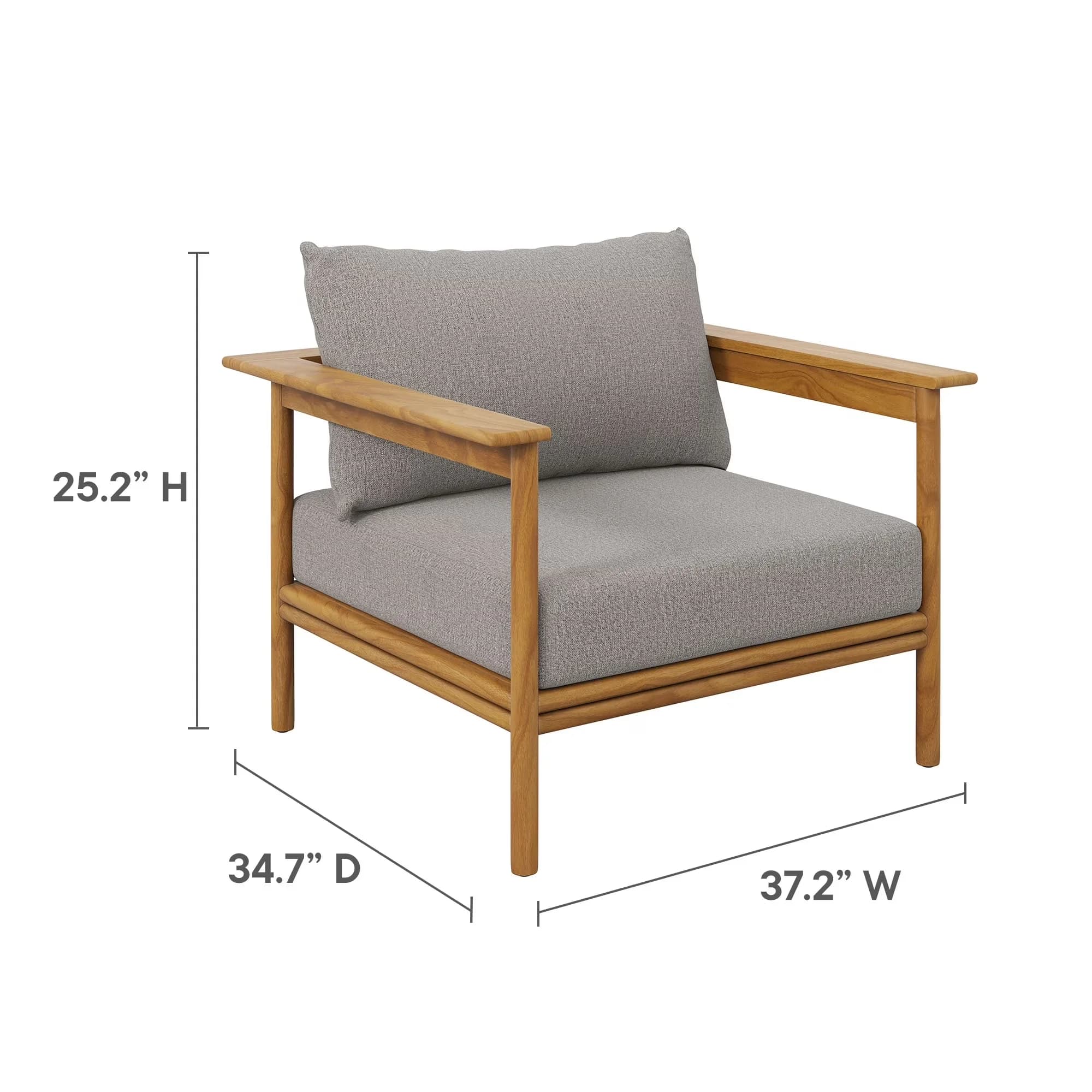 Patio Conversation Set Efficient with Weatherproof, Weather-Resistant, Premium Sunproof Fabric Cushions - Wood Brown Model 41E643