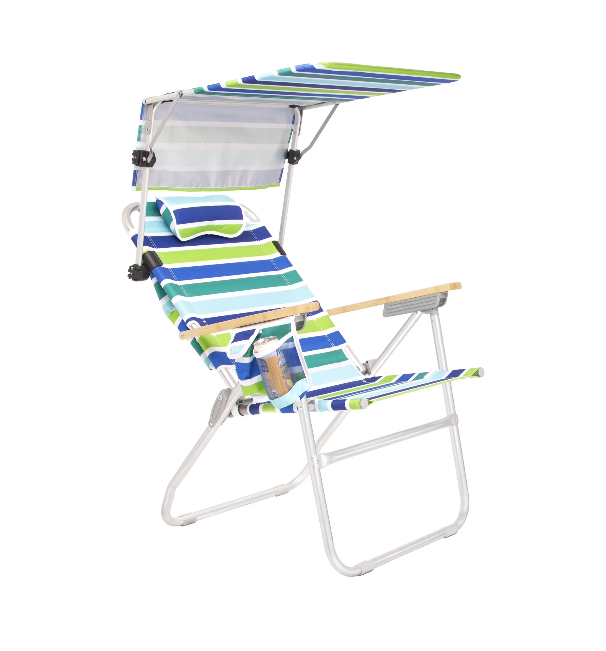 Durable Beach Chair with Adjustable, Rust Resistant, Folding - Aluminum, Polyester Model EC54BE