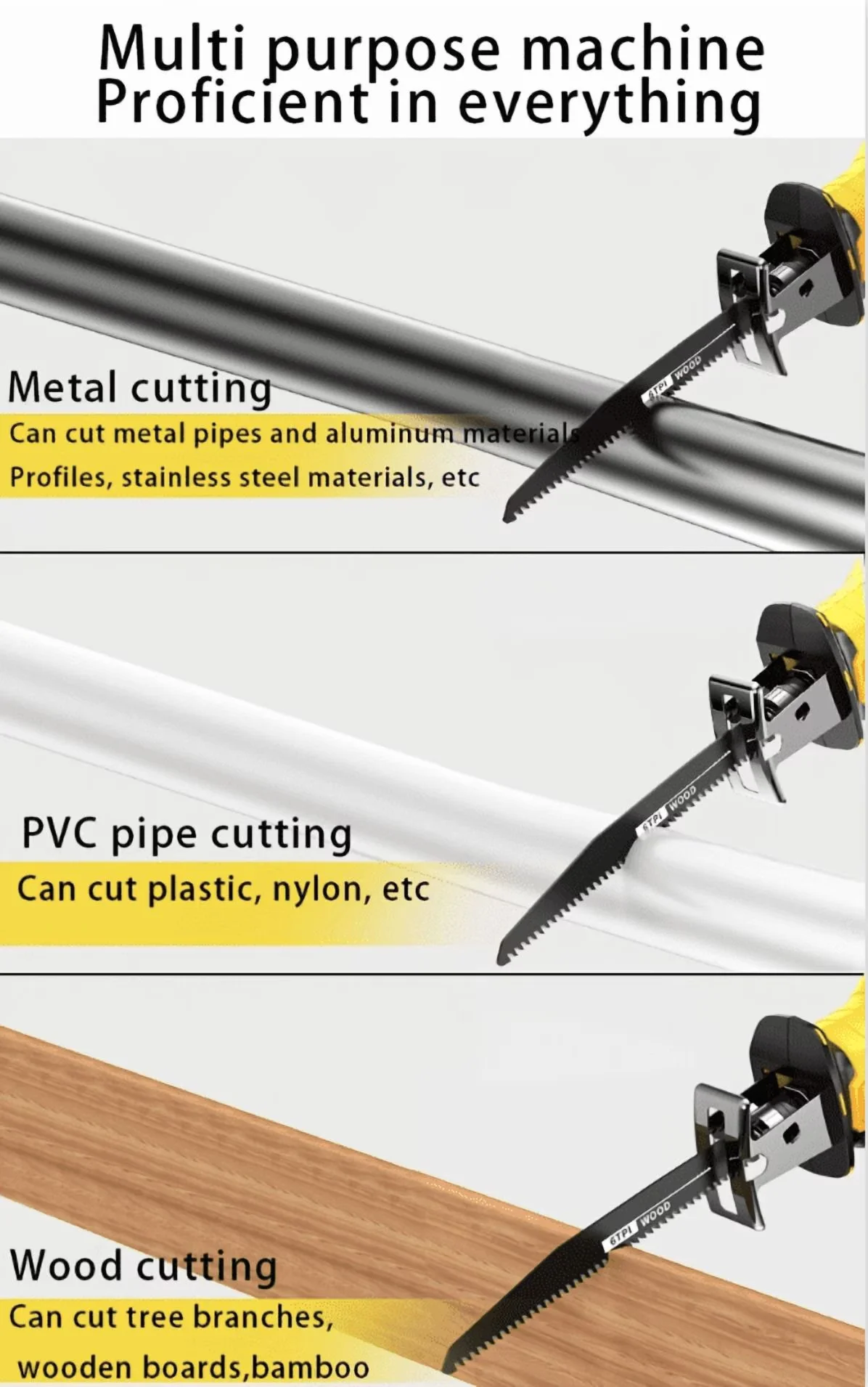Modern Power Saw with Battery, LED, 21V - Ergonomic Design Model 108C09