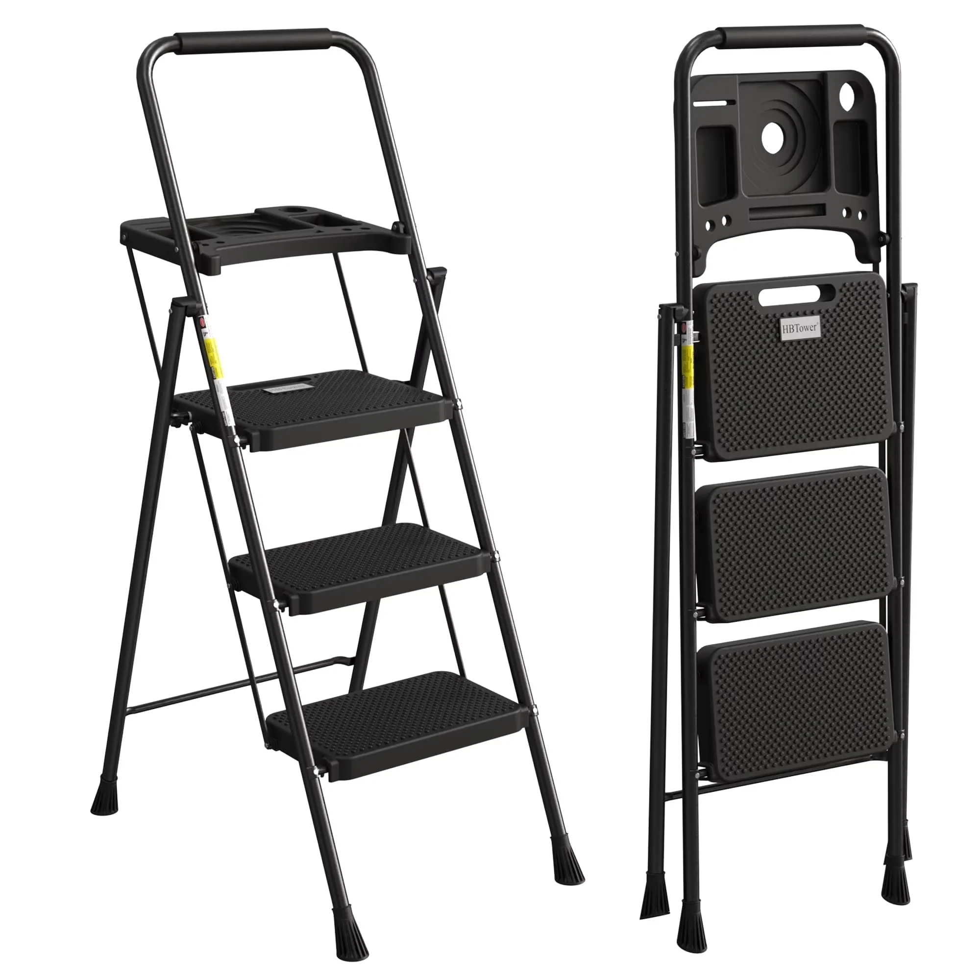 Building Material Innovative with Metal Frame, Tool Tray - Black Alloy Steel, Rubber Model 59B65E