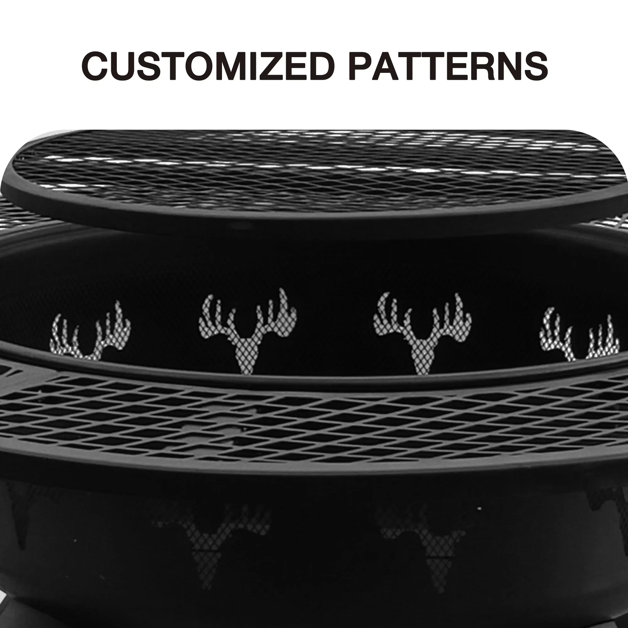 Modern Outdoor Heating with Rust Resistant, Weatherproof, 47" Firepit - Steel 47" x 47" x 26" Model 848F0E