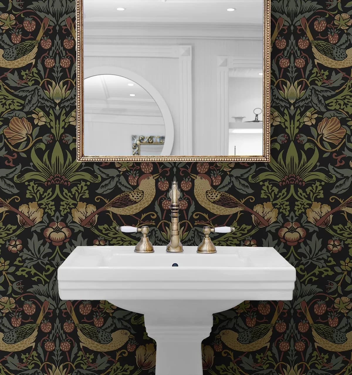 Innovative Wallpaper with Removable, Black Strawberry Garden Peel and Stick - Vinyl Black Model 603231