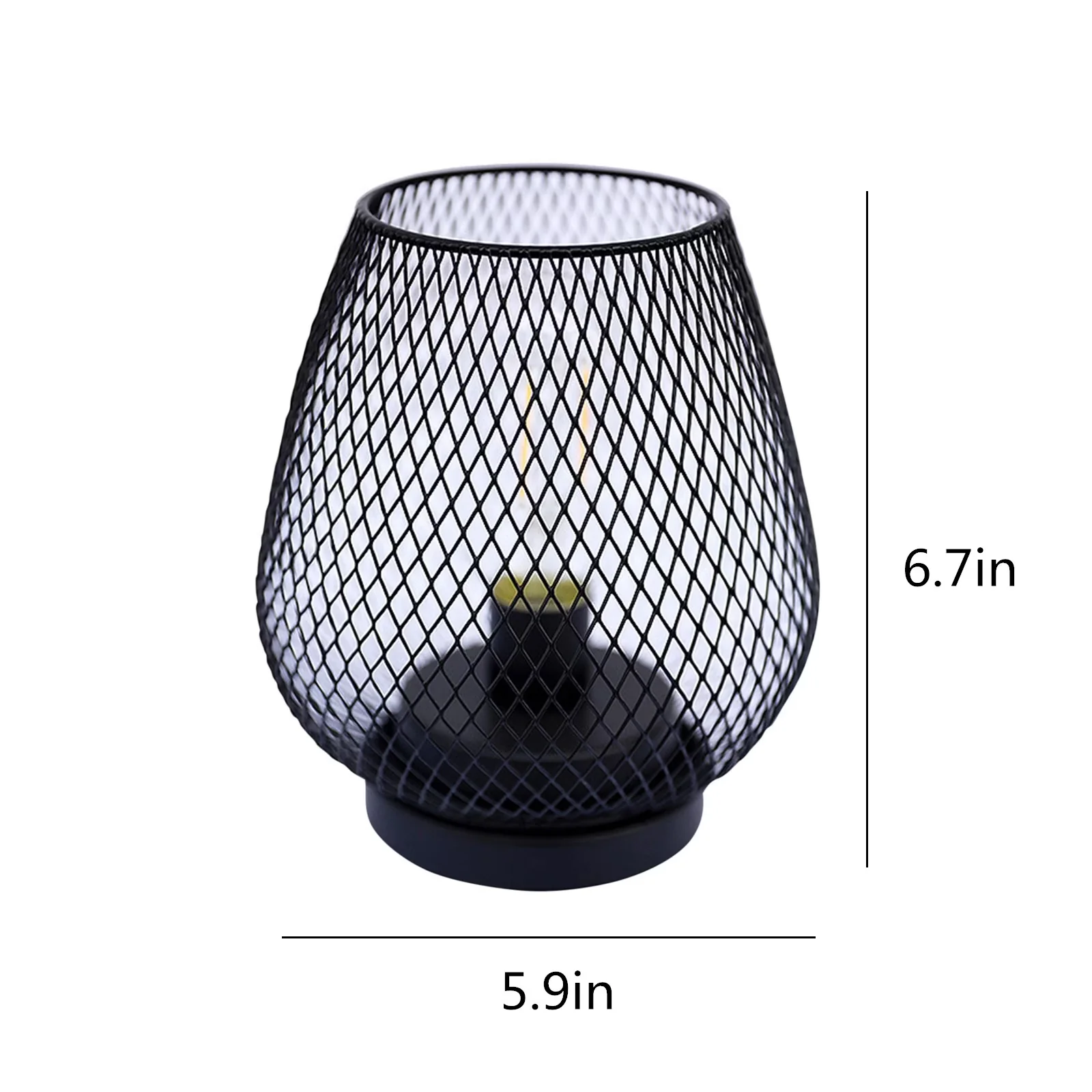 Durable Table Lamp with LED, Battery, Bedside Lamps - Black Metal for Patio Model 20AC47