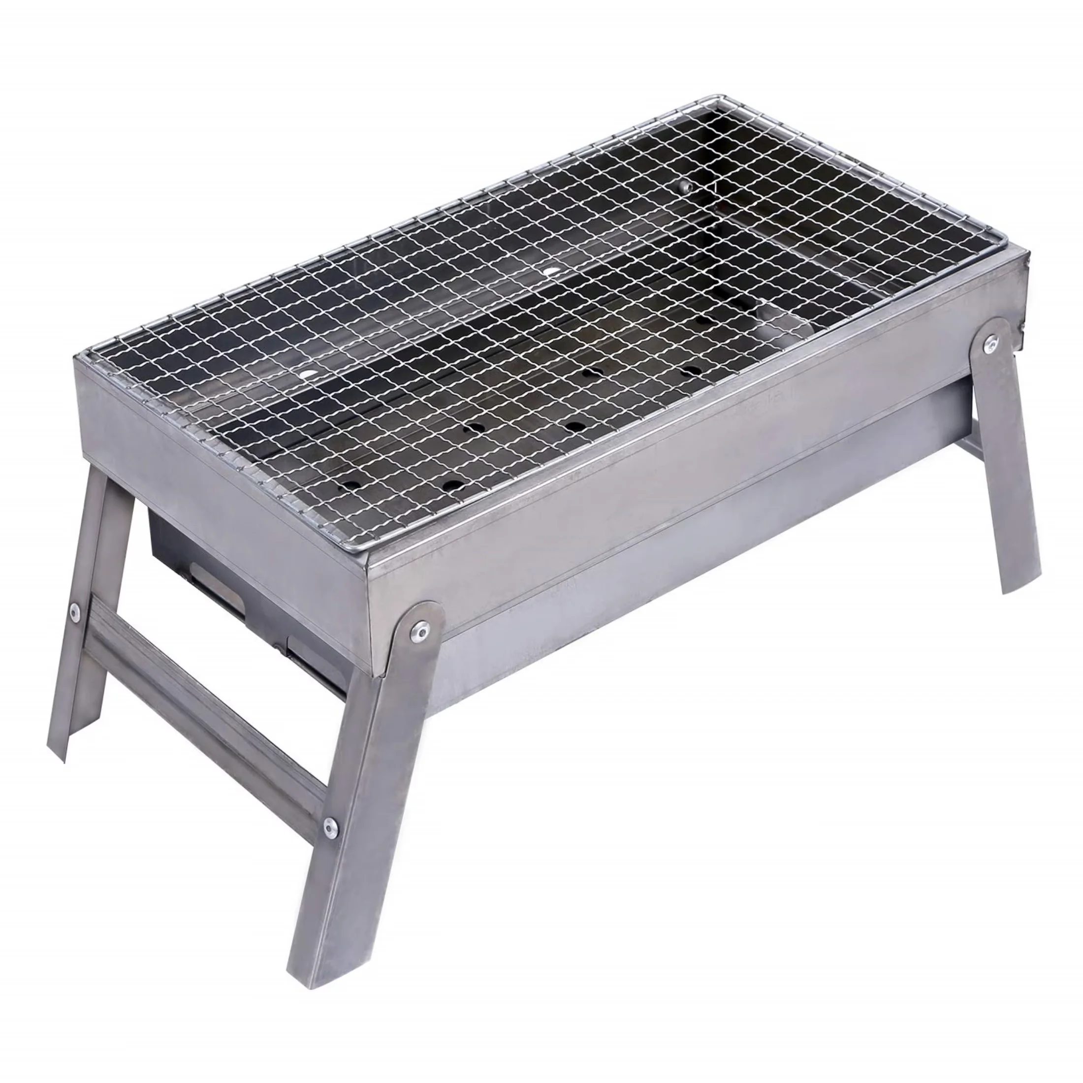 Charcoal Grill Essential with Portable, Folding Heavy Duty Small Tabletop BBQ, Portable Grills - Black Cold-Rolled Steel for Picnic Model D5756B