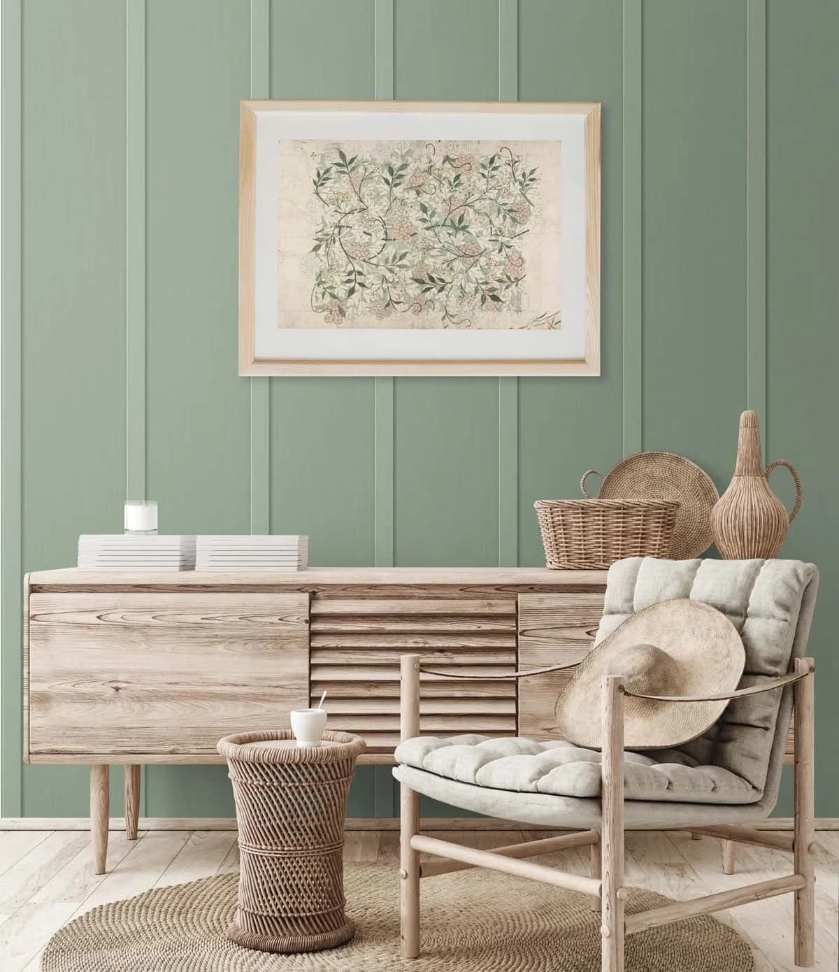 Innovative Wallpaper with Removable - Sage Green Self-Adhesive Vinyl - Easy to Use Model 4CEFBB
