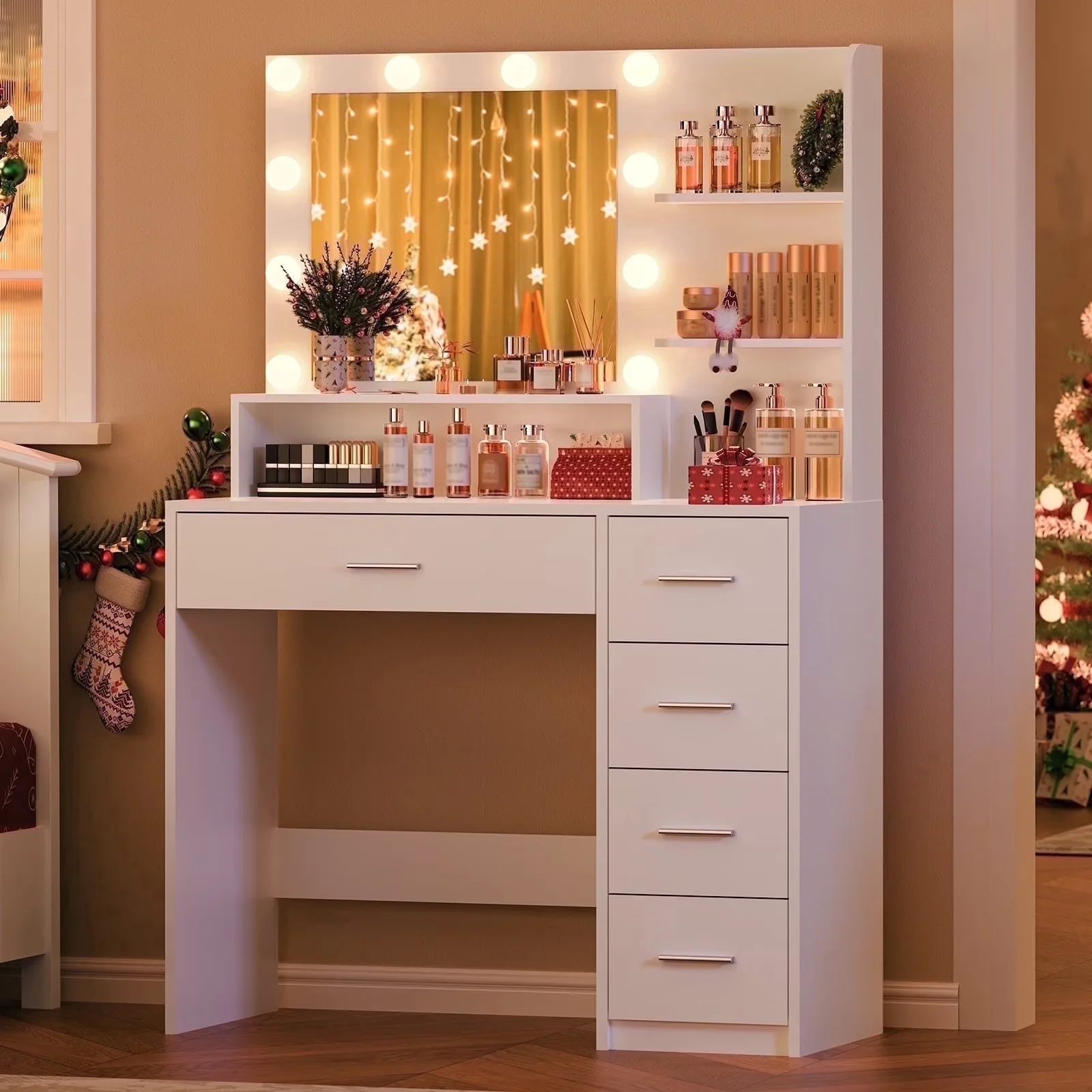 Reliable Bathroom Renovation with Modern, Lights Up, Vanity Set - White Model FB0C0C
