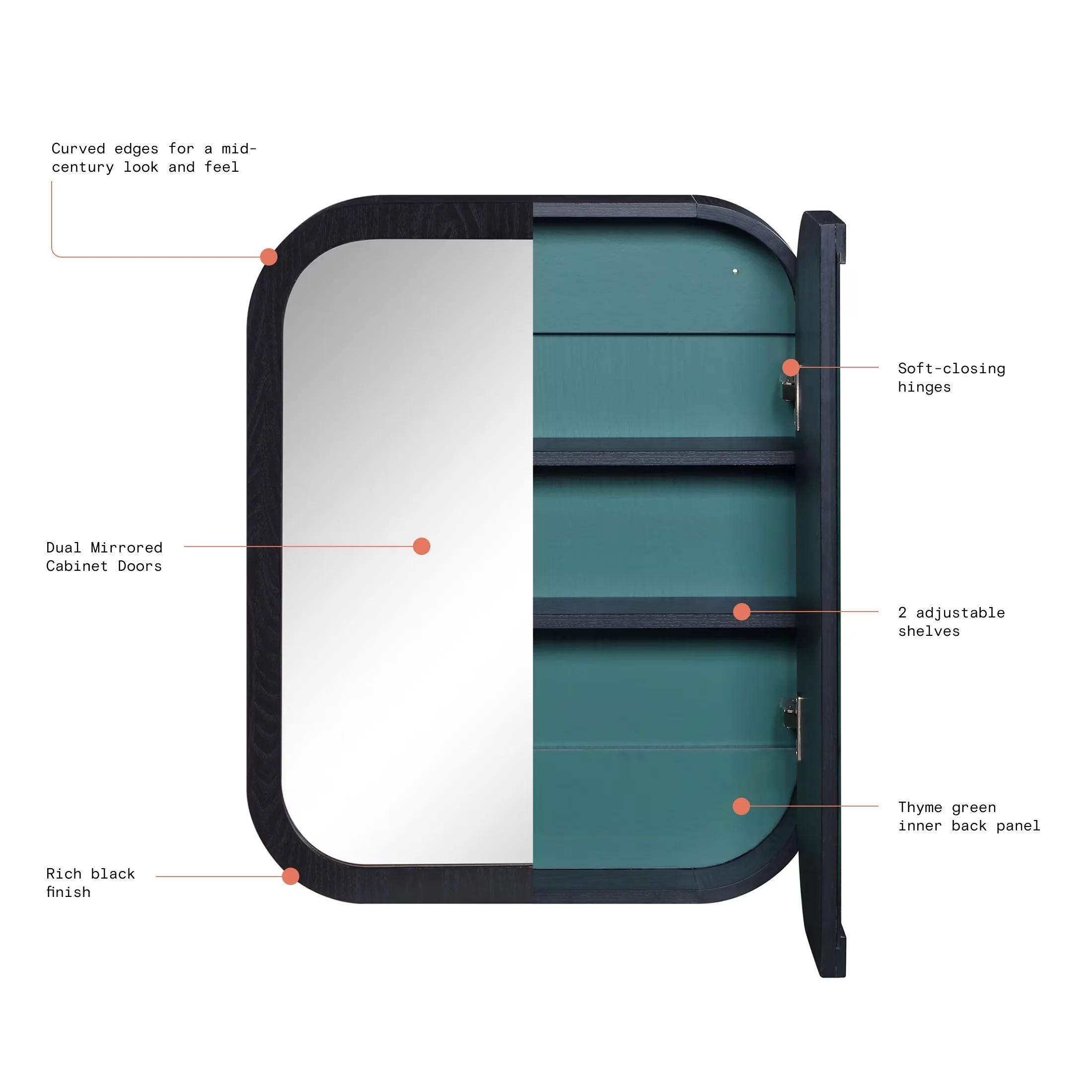 Bathroom Renovation Innovative with Mid-Century, Lockable - Black Wood And Mirror Model C64667