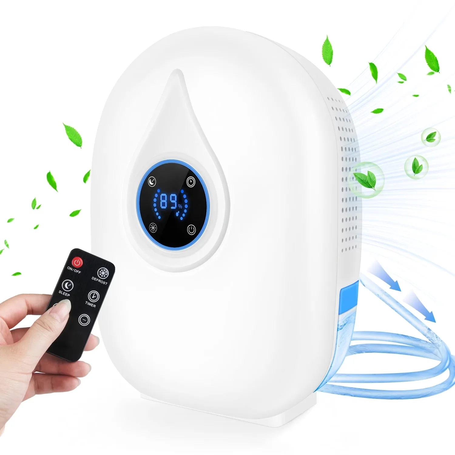 Reliable Dehumidifier with LED, Remote Controlled, Automatic Shut-Off - White for Home Model A11B68