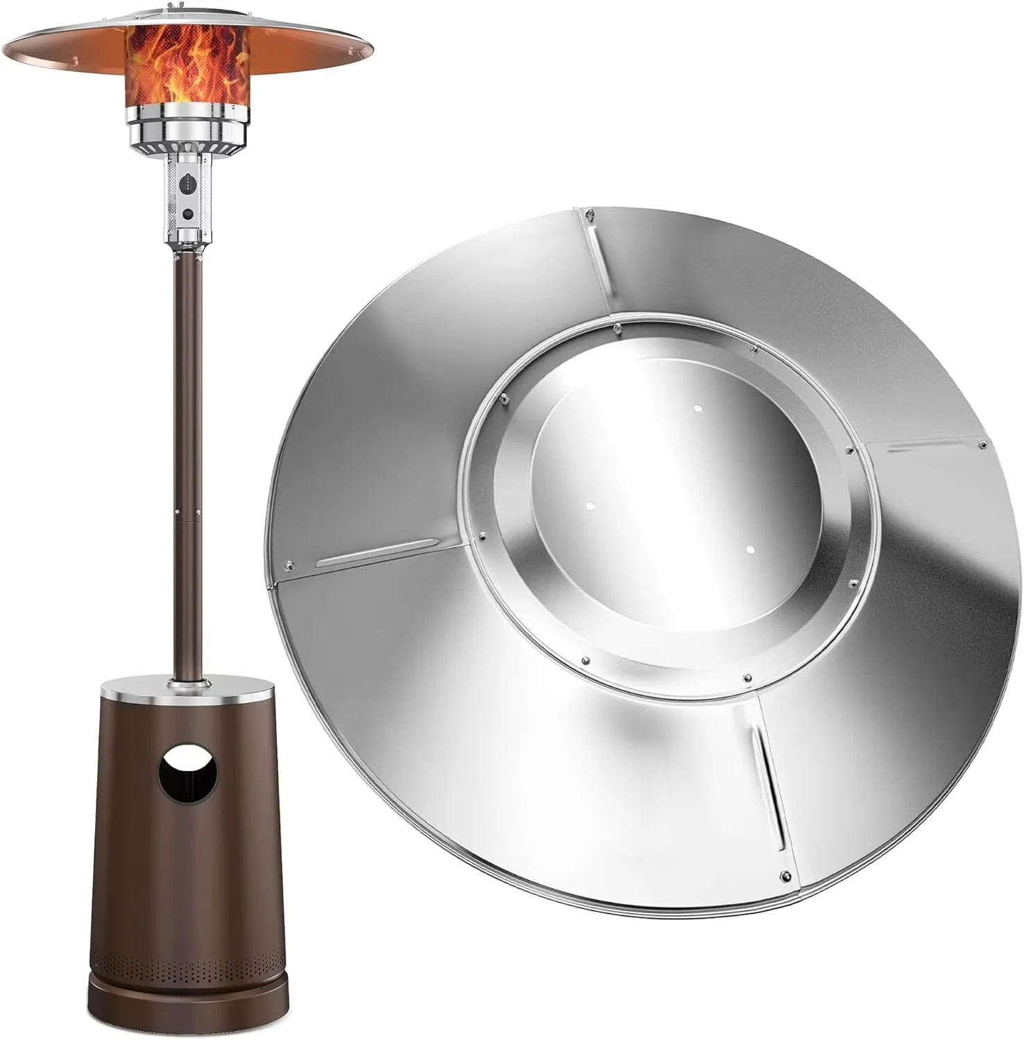 Outdoor Heating Quality with Heat Shield, Patio Heater Reflector Shield - Silver for Outdoor Model F6664F