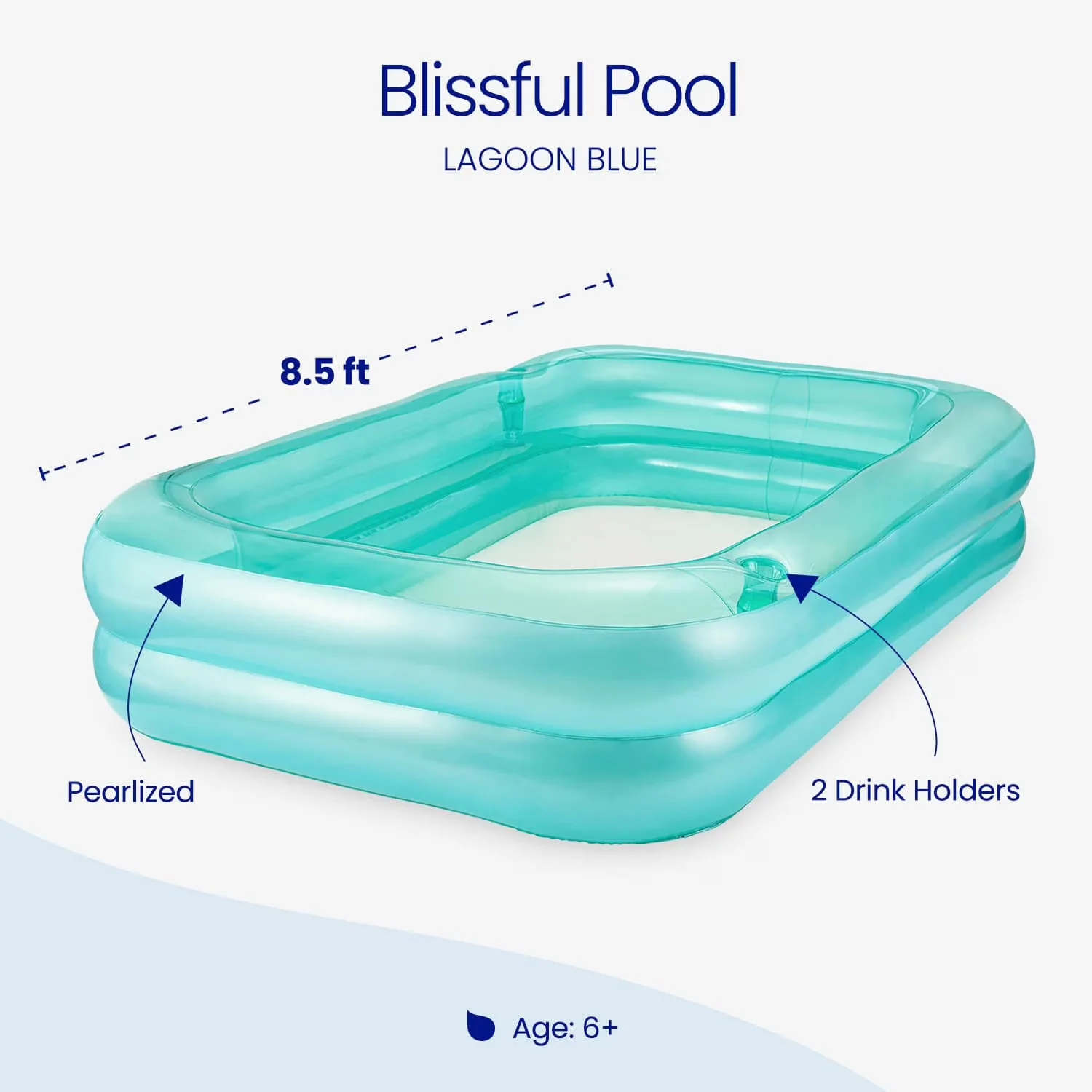 Innovative Inflatable Pool with Age 6 & up, By Funsicle, Funsicle 8.5ft Blissful - Blue Model 1F4071