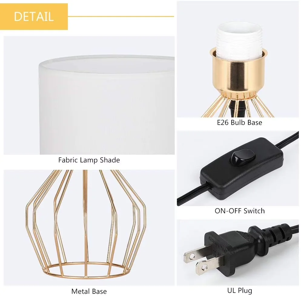 Table Lamp Modern with LED, Bedside Lamps, Modern - Gold, White, Multicolor Metal Model 693D94