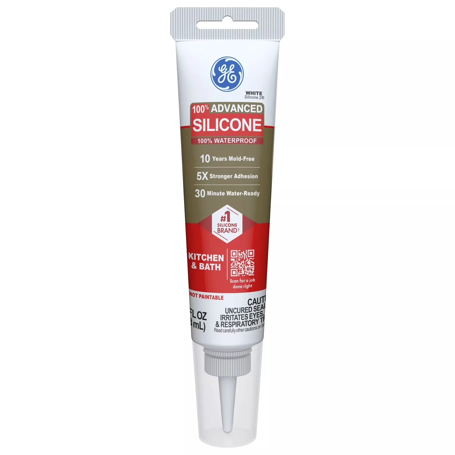 Adhesives Glues In Paint Supplies Tool Stylish with Waterproof, Pack of 1, Advanced Silicone Kitchen & Bath Sealant - White Model F68FDE