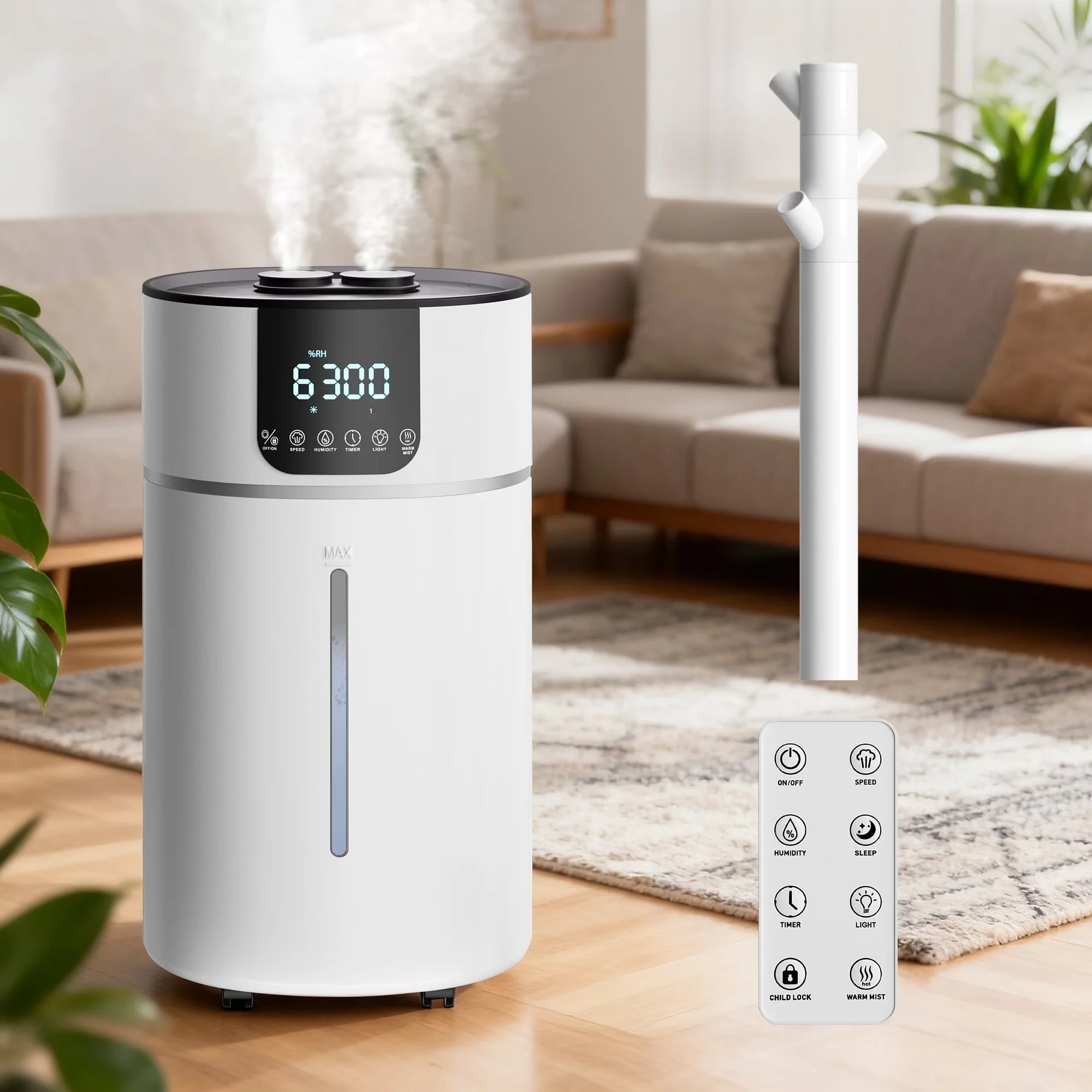 Humidifier Quality with Empty Tank Indicator, Water Level Indicator - White Model A1CBD6