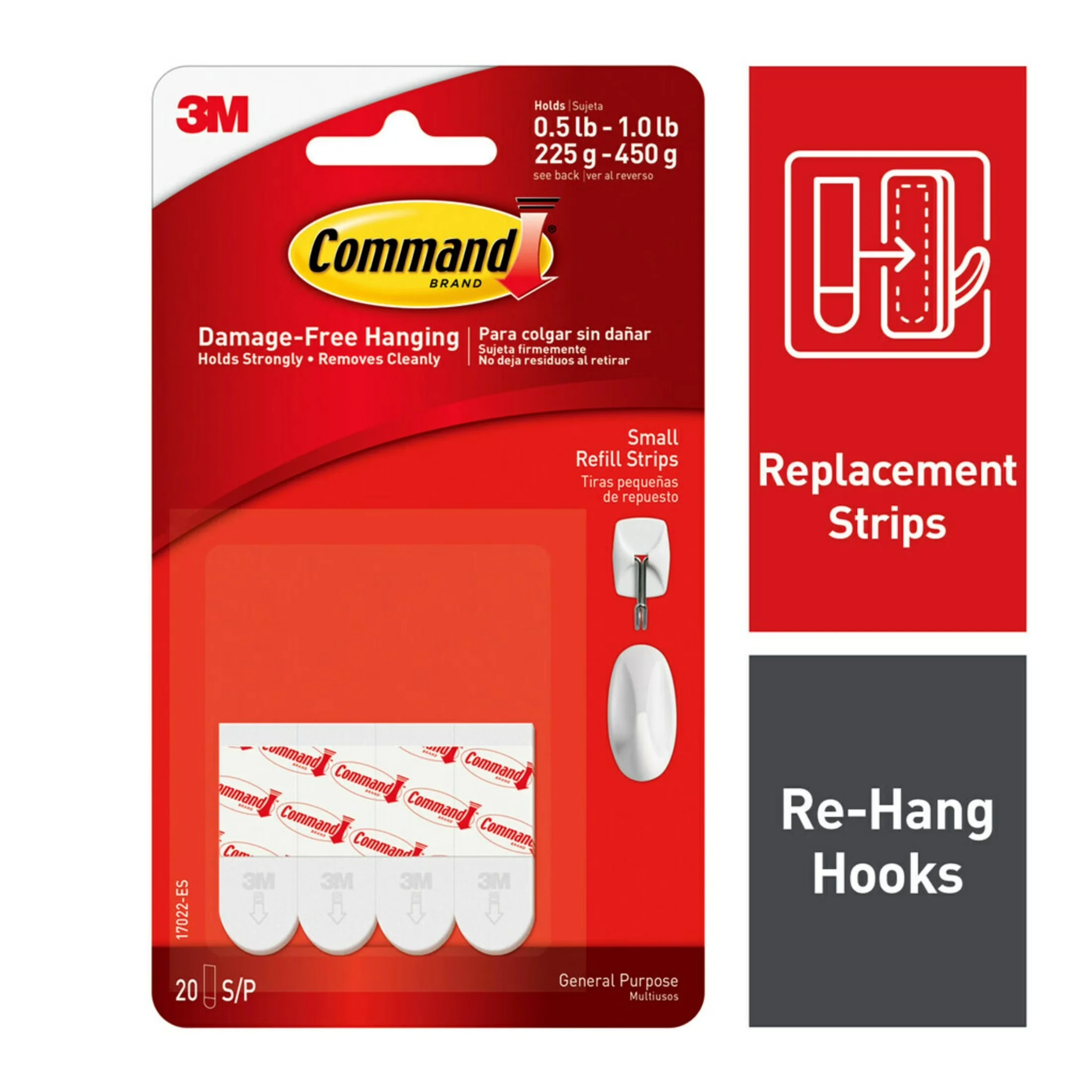 Modern Damage-Free Hanging with Easy Clean, Small Refill Adhesive Strips - Foam White Model 6CBF23