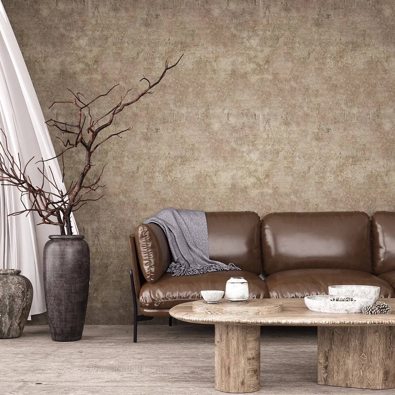 Premium Wallpaper with Removable, Brown Peel and Stick - Vinyl Brown - Essential Collection Model AA2FED