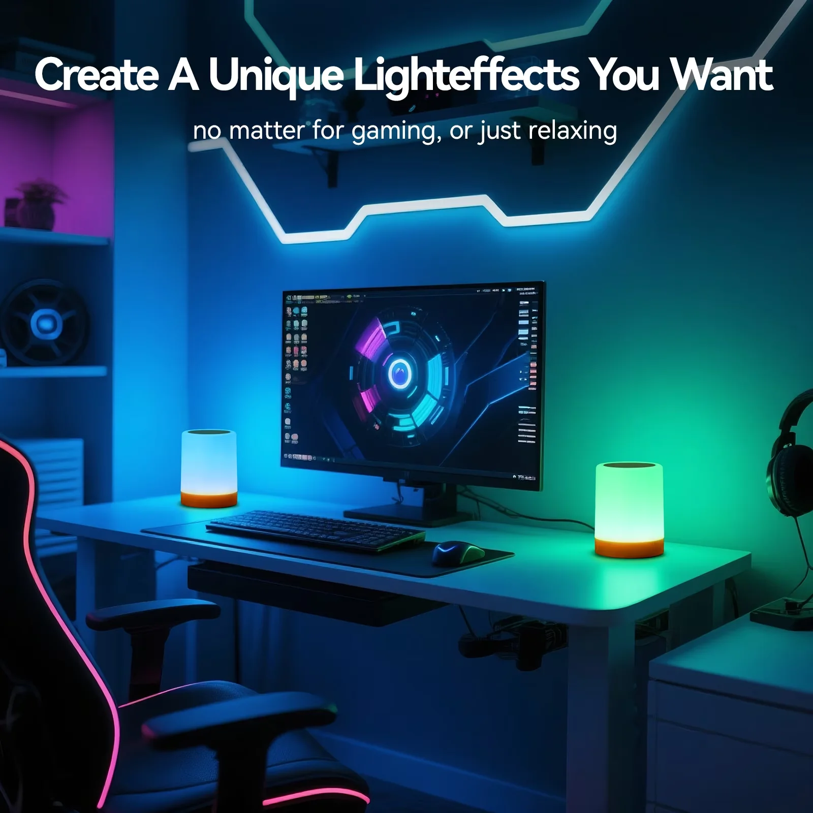 Compact Lamp with LED, Dimmable, Table for Home and Office - Model 51F482