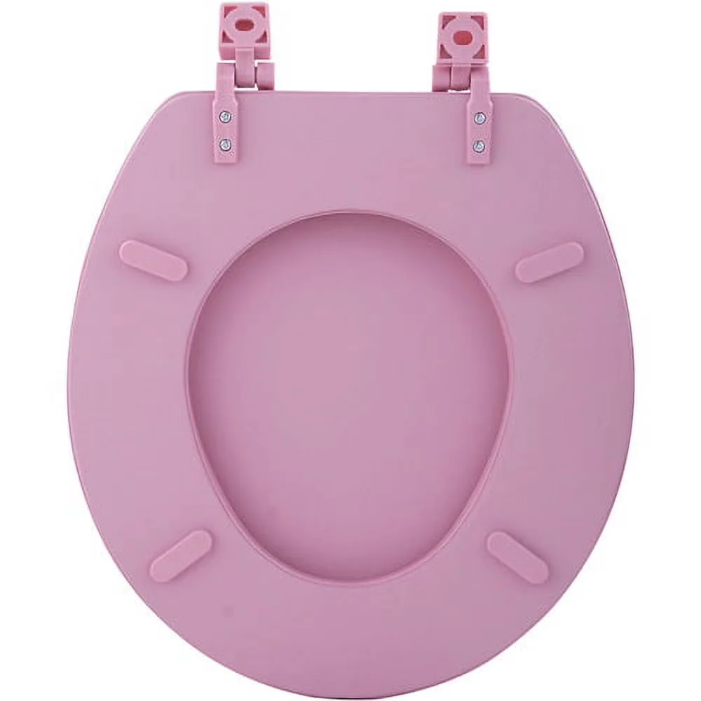 Quality Toilet Seats And Lid with Easy Installation, Ergonomic, One Size Fits All - Pink Vinyl Model 6BC1C8